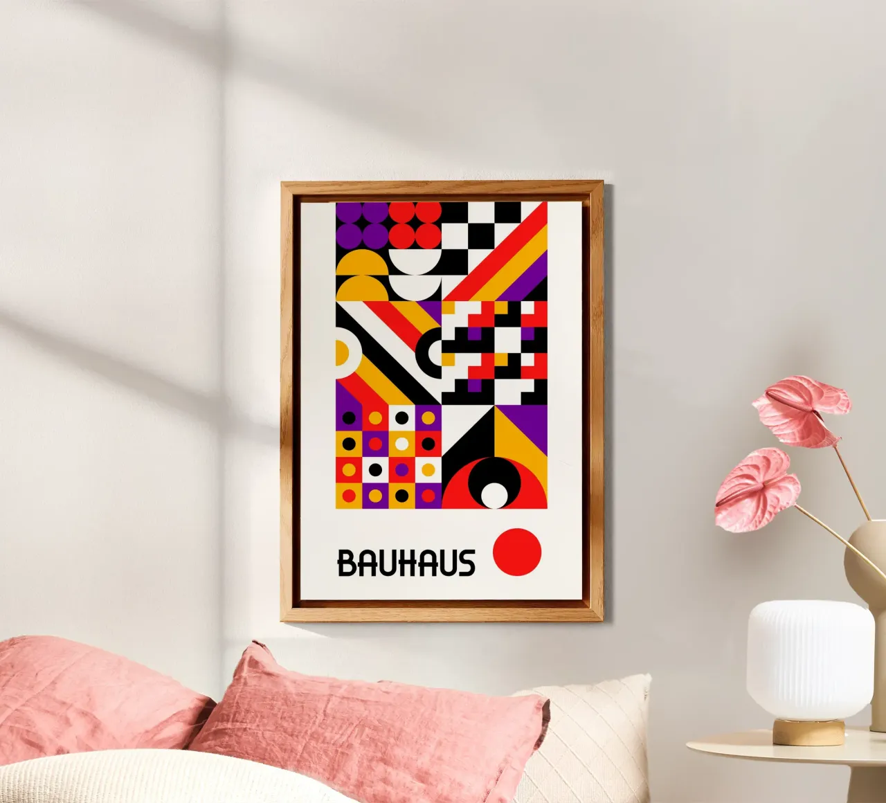 Bauhaus Forme geometriche complesse Stampa astratta a colori alluminio dibond da Grungeo