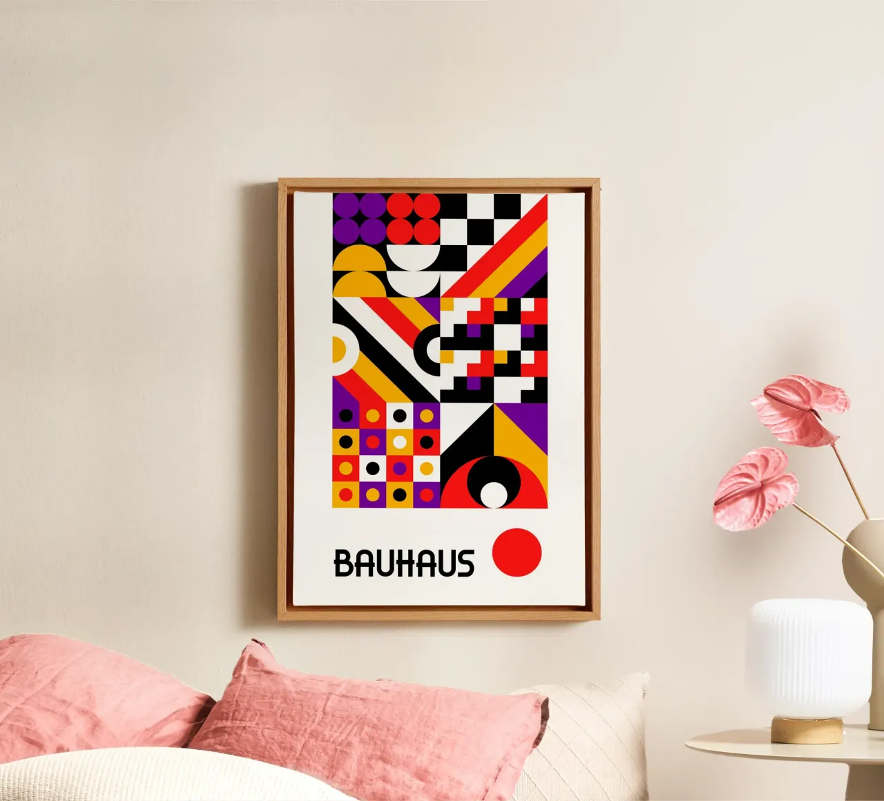 Bauhaus Forme geometriche complesse Stampa astratta a colori tela da Grungeo