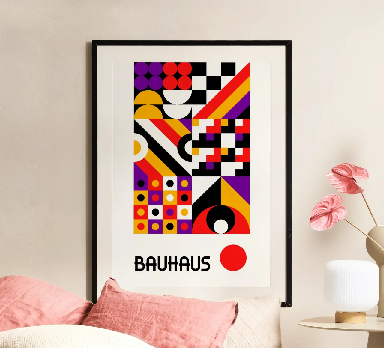 Bauhaus Geometrische Vormen Complexe Abstracte Kleurenprint hahnemühle van Grungeo