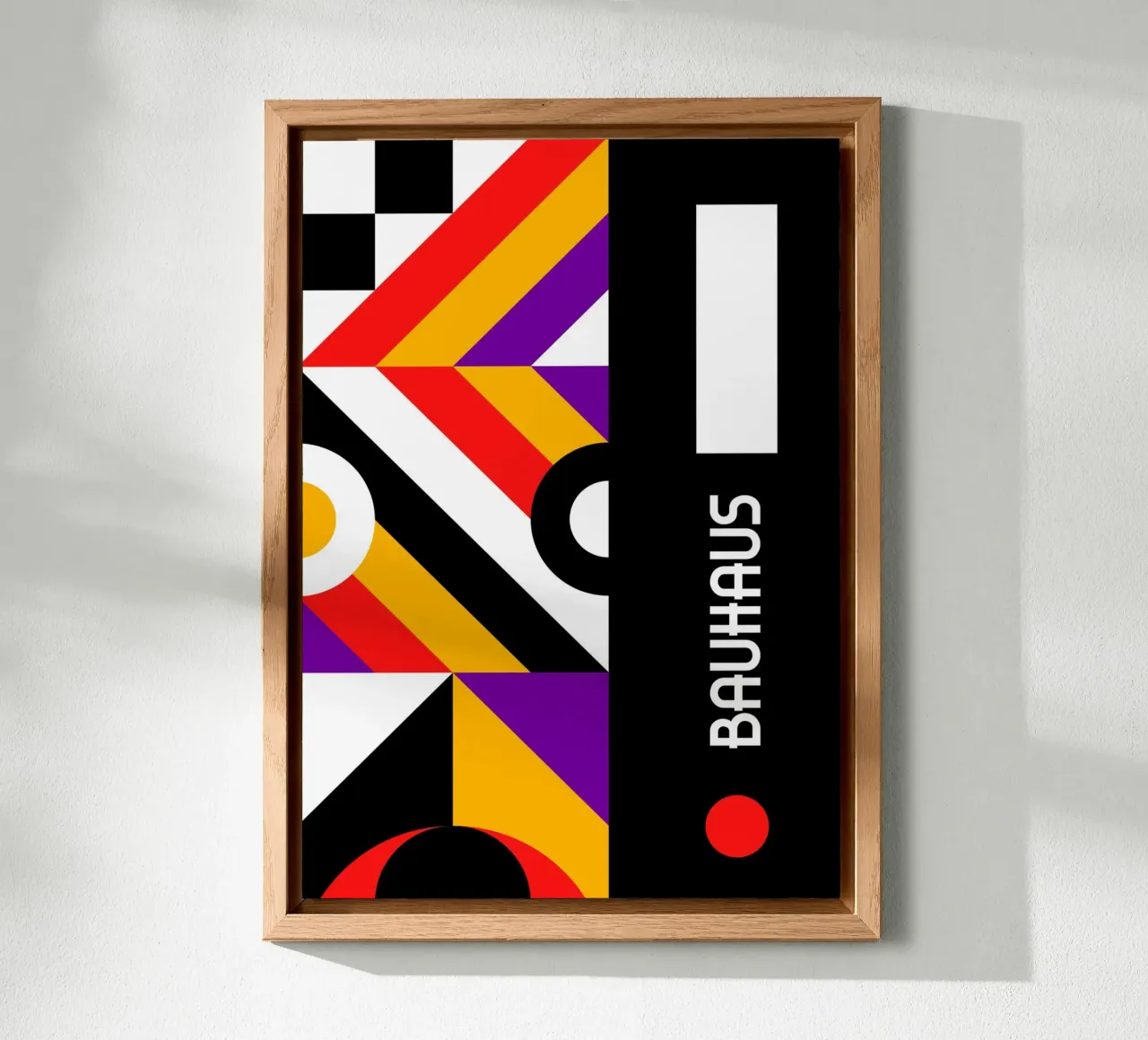 Bauhaus Formes géométriques Violet Jaune Noir Impression abstraite alu dibond de Grungeo