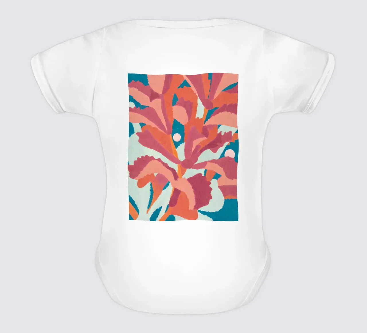 Abstract Bloom - Poster d'arte floreale moderna body neonato maniche corte da Studio Sori