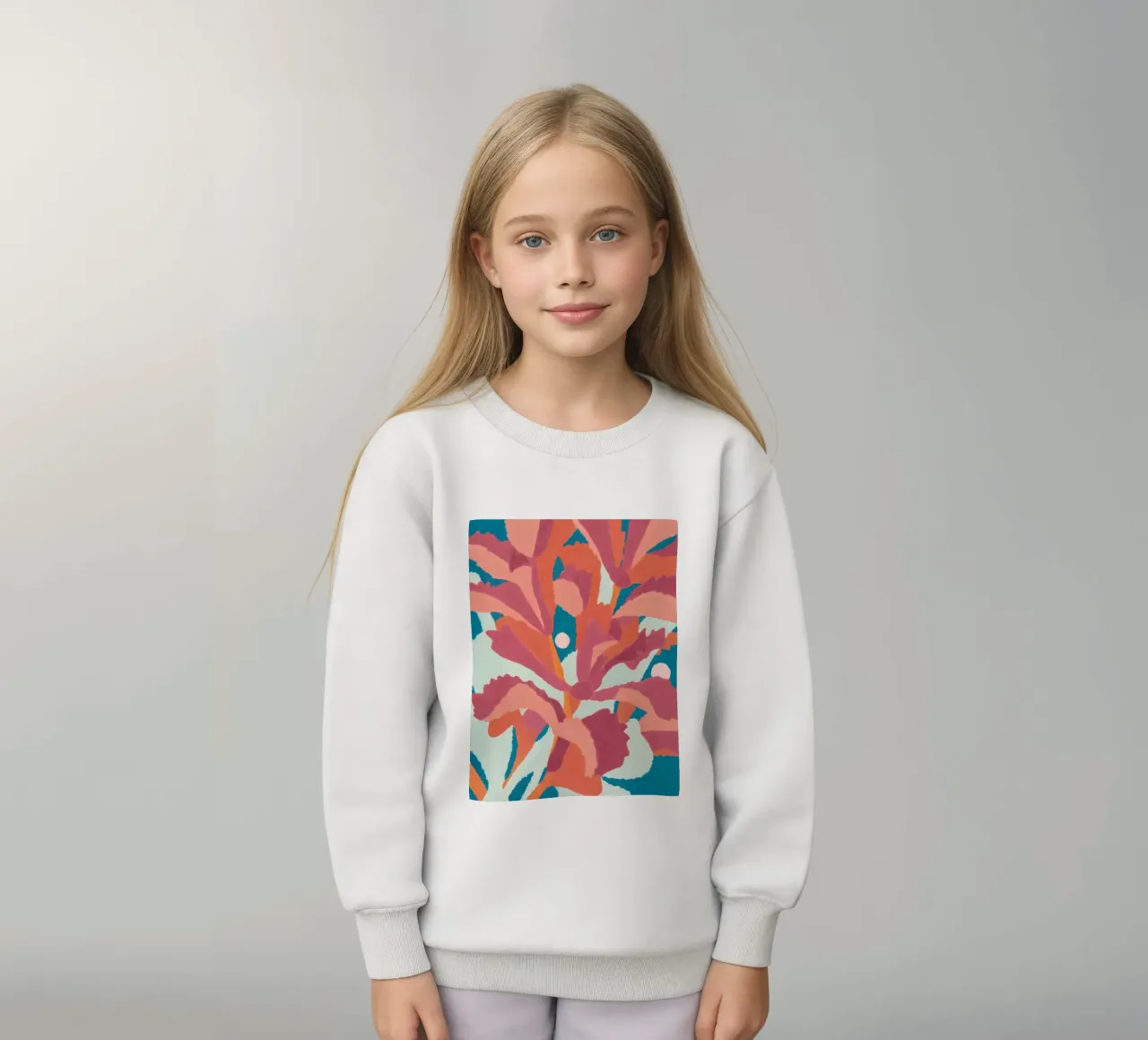 Abstract Bloom - Poster d'arte floreale moderna felpa bambino da Studio Sori