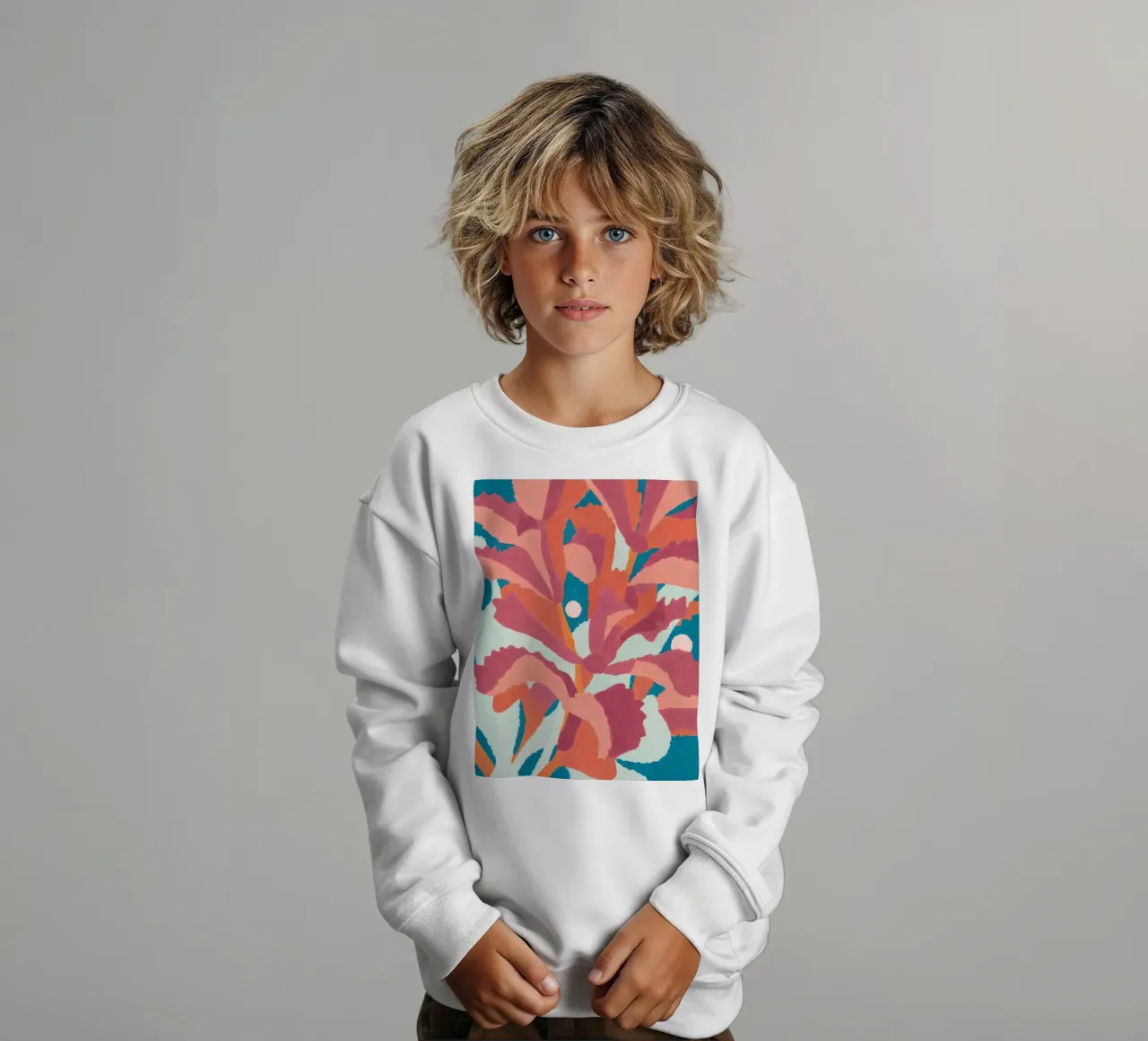 Abstract Bloom - Poster d'arte floreale moderna felpa bambino da Studio Sori