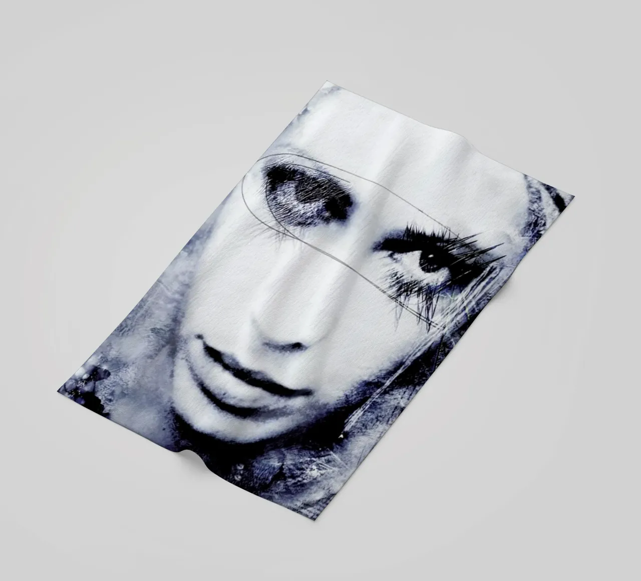 Clown Triste beach towel by Sandrine Pagnoux