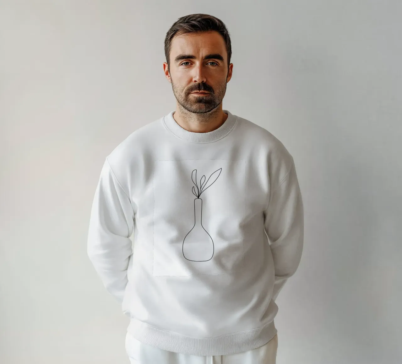 Minimalistische Vase – Line Art Design felpa da Whole©