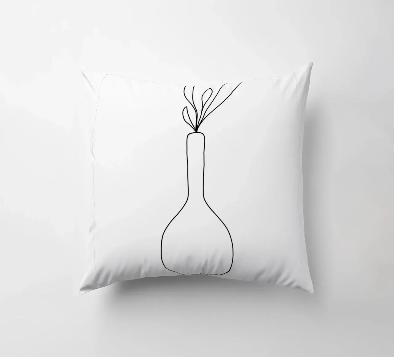 Minimalistische Vase – Line Art Design cuscino da Whole©