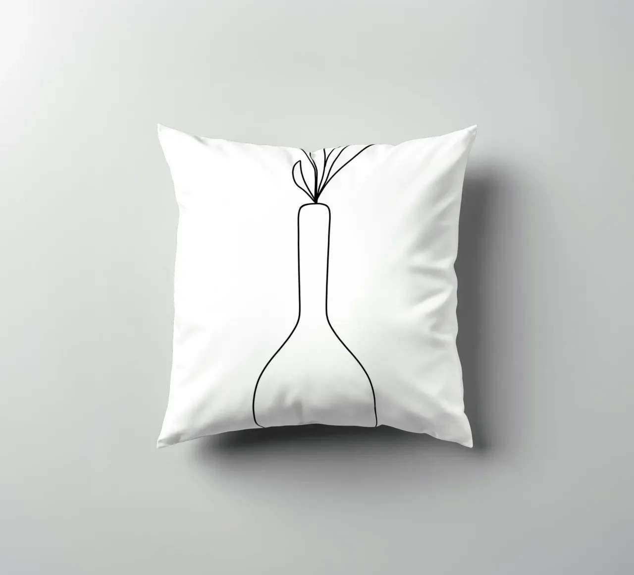 Minimalistische Vase – Line Art Design cuscino da Whole©