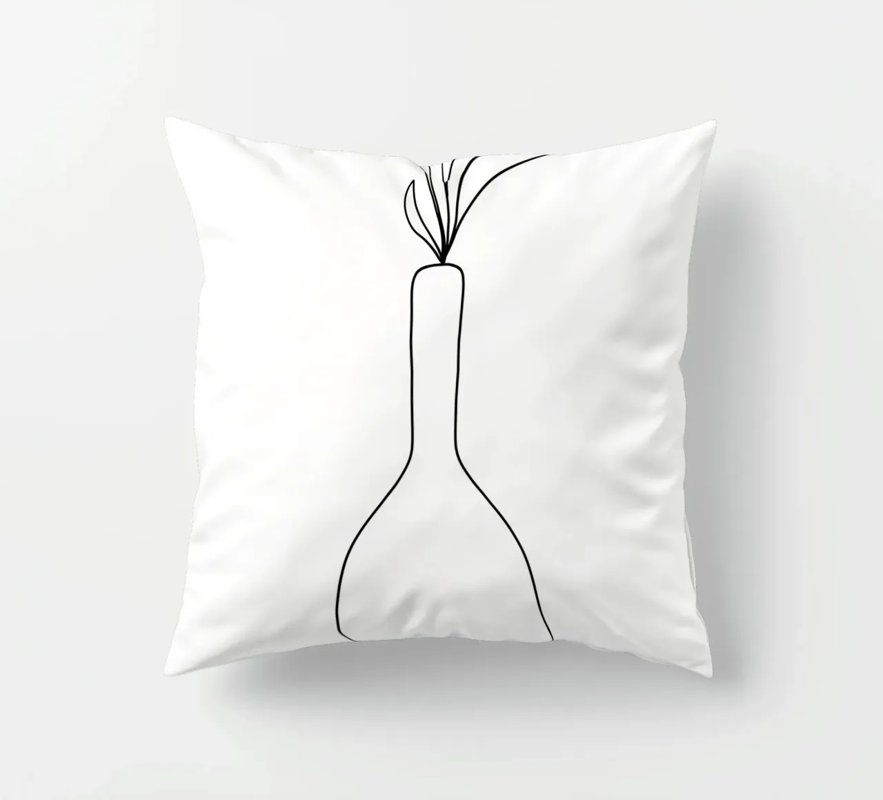 Minimalistische Vase – Line Art Design cuscino da Whole©