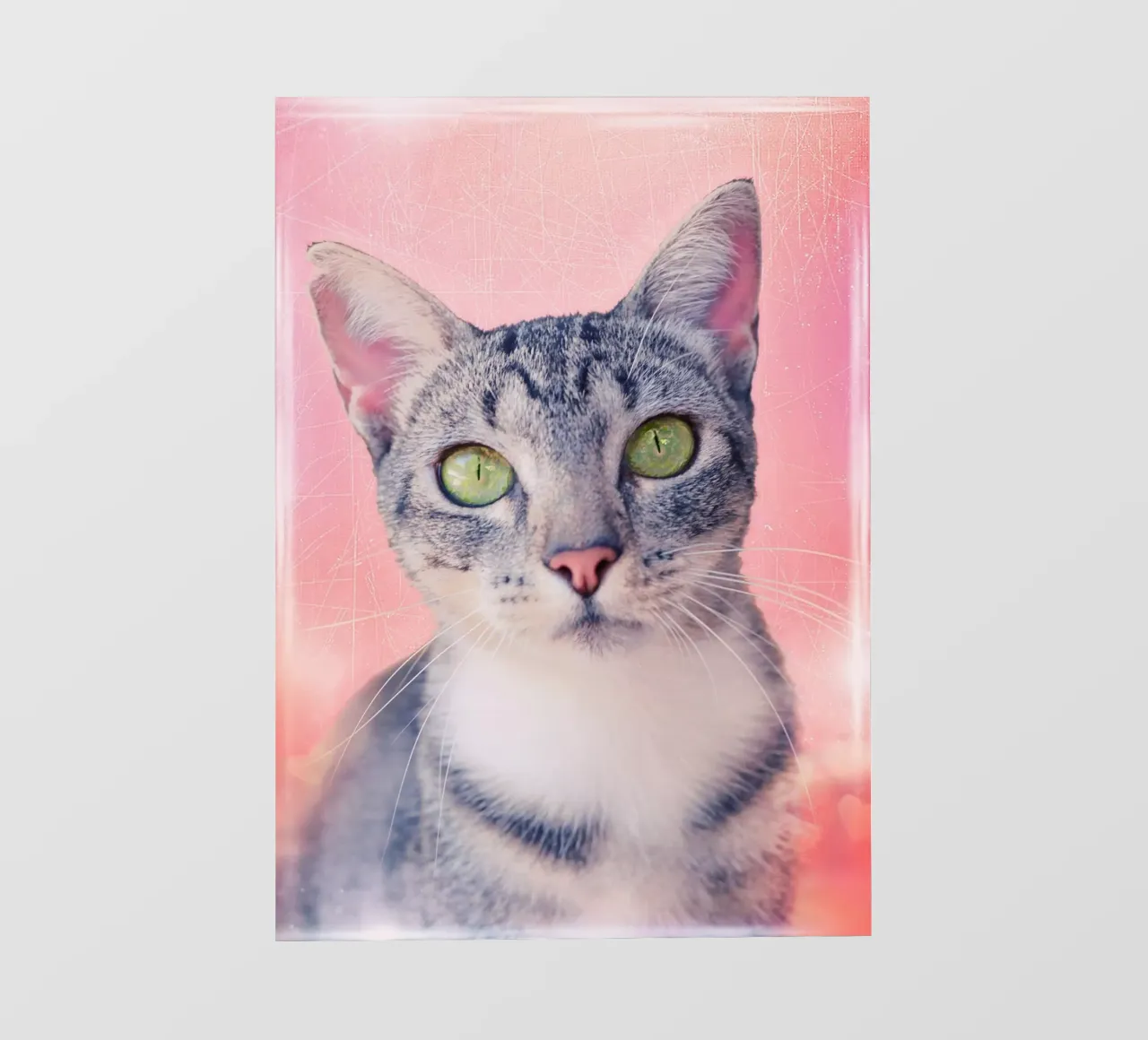 Gatto con occhi a mela verde telo in pvc da Eva Nev Photography