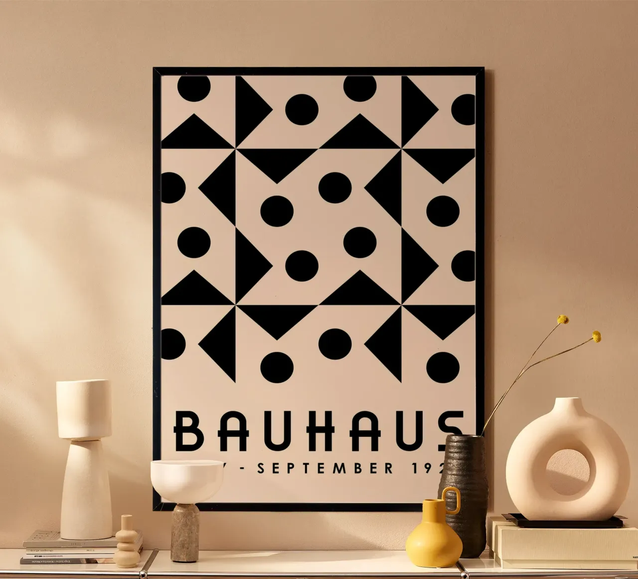Bauhaus Forme geometriche bianco nero Minimalismo Op Art carta hahnemühle da Grungeo