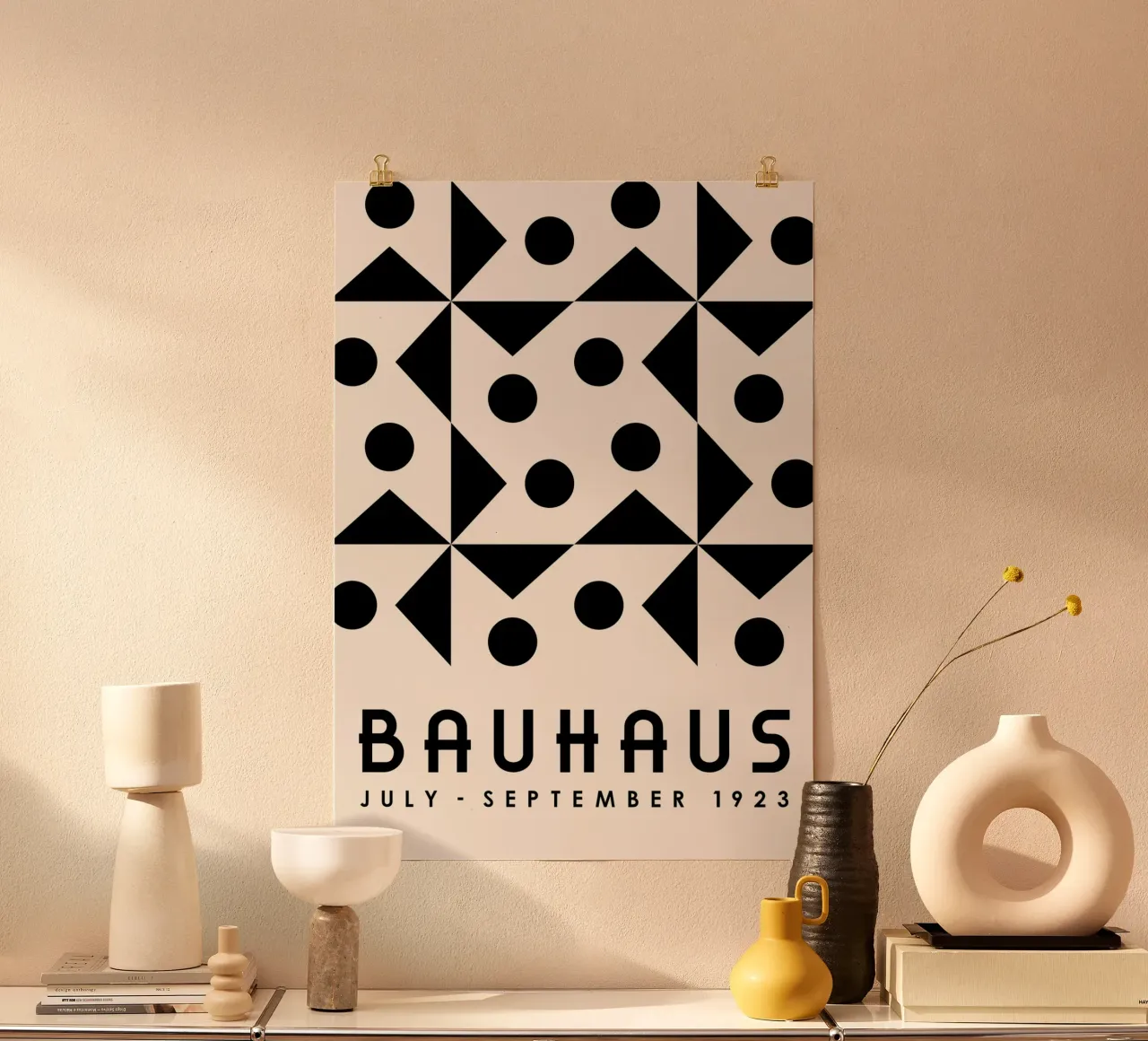 Bauhaus Forme geometriche bianco nero Minimalismo Op Art carta hahnemühle da Grungeo