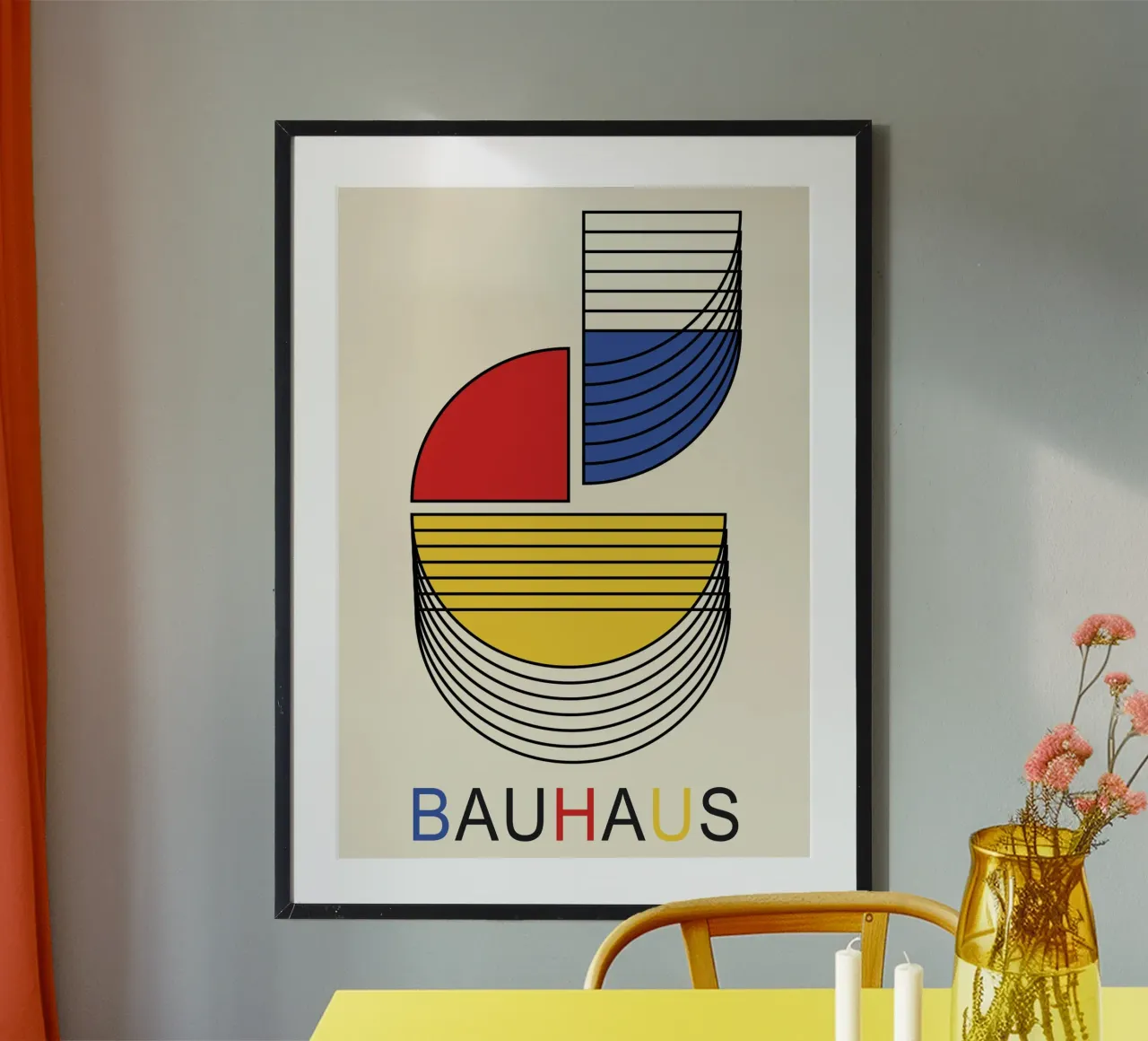 Bauhaus Colore primario Composizione astratta | Linea geometrica carta hahnemühle da Grungeo