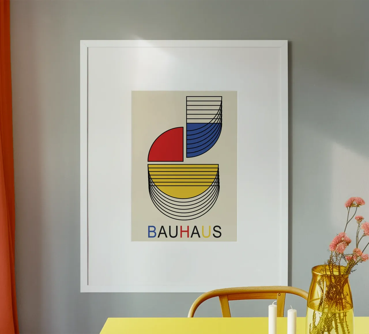 Bauhaus Colore primario Composizione astratta | Linea geometrica carta hahnemühle da Grungeo