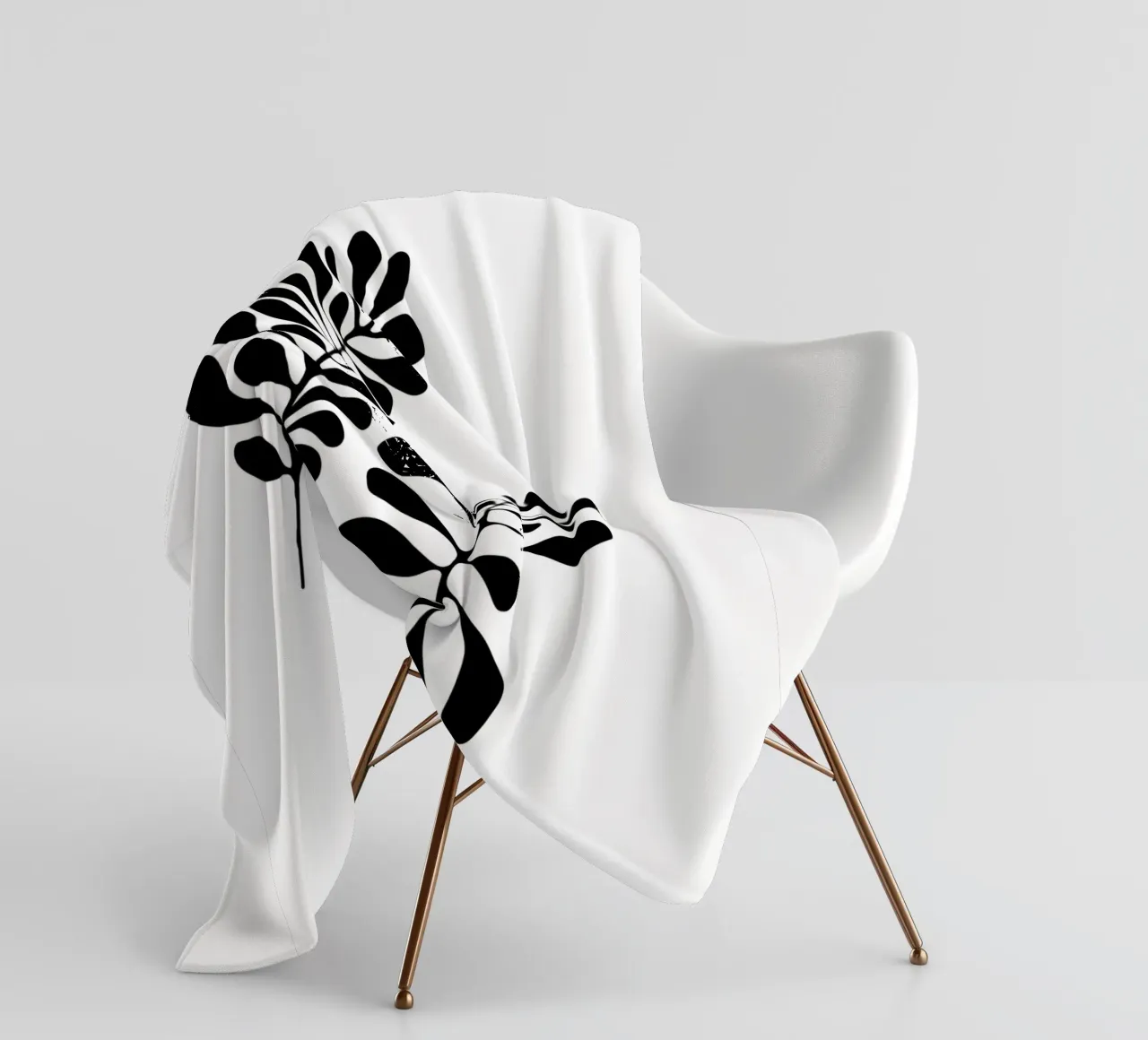 Silhouette botanica - Design minimalista di foglie coperta in pile da Whole©