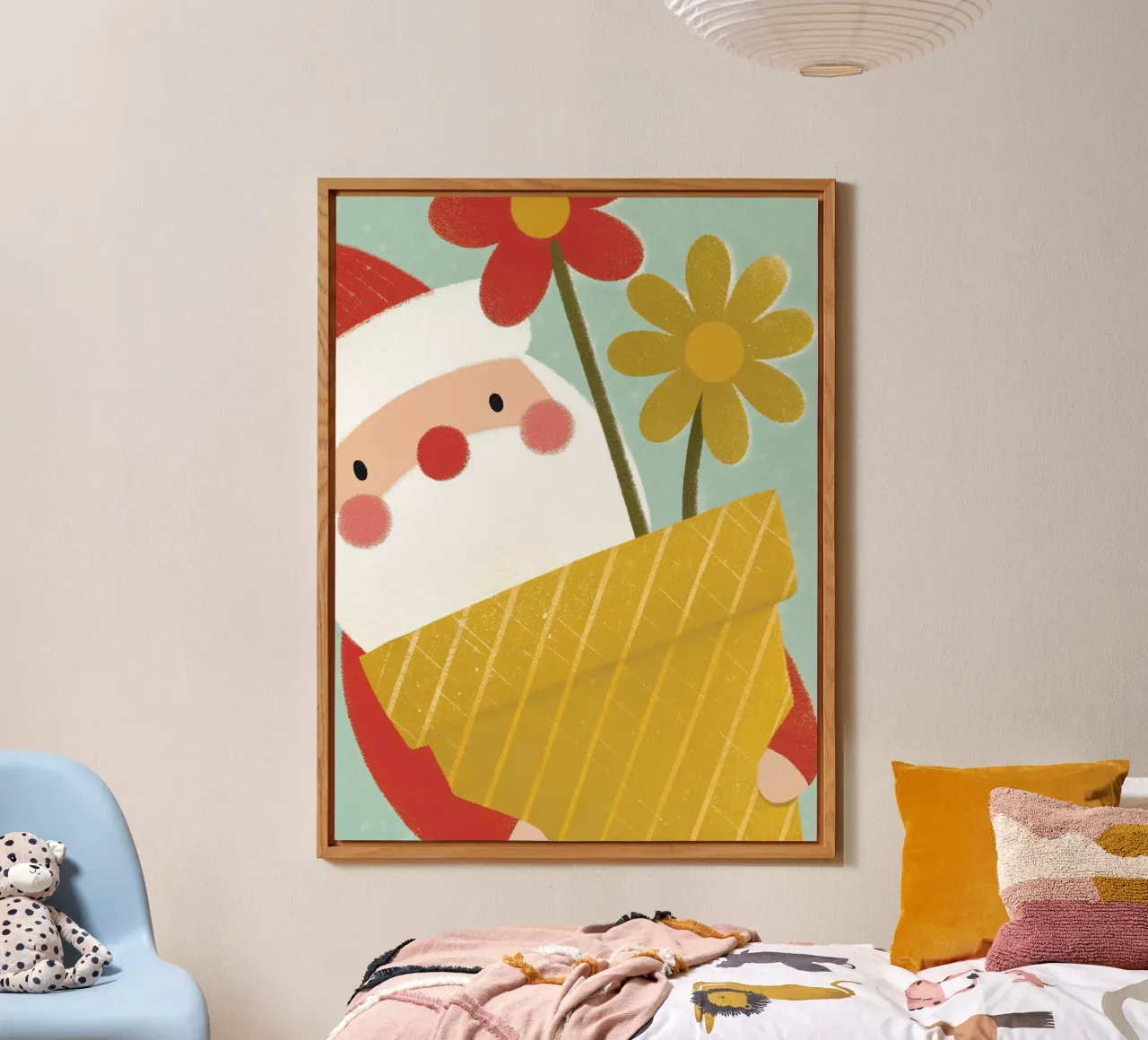 Babbo Natale e i fiori alluminio dibond da LOYAL SHOP