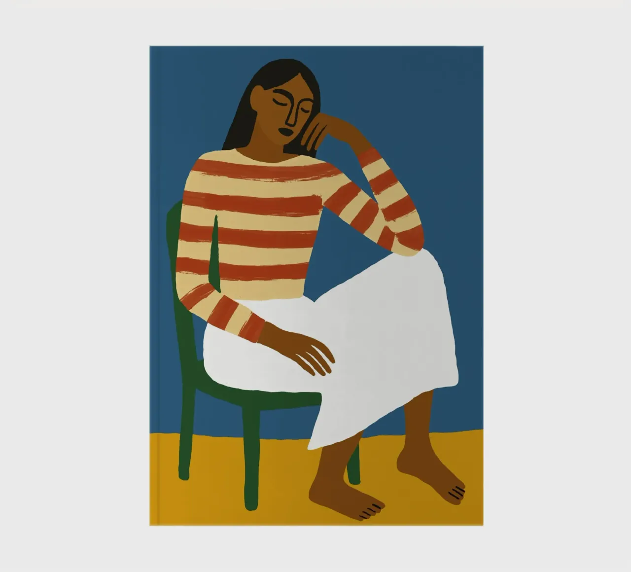 Donna contemplativa con camicia a righe diario da Life of Pie