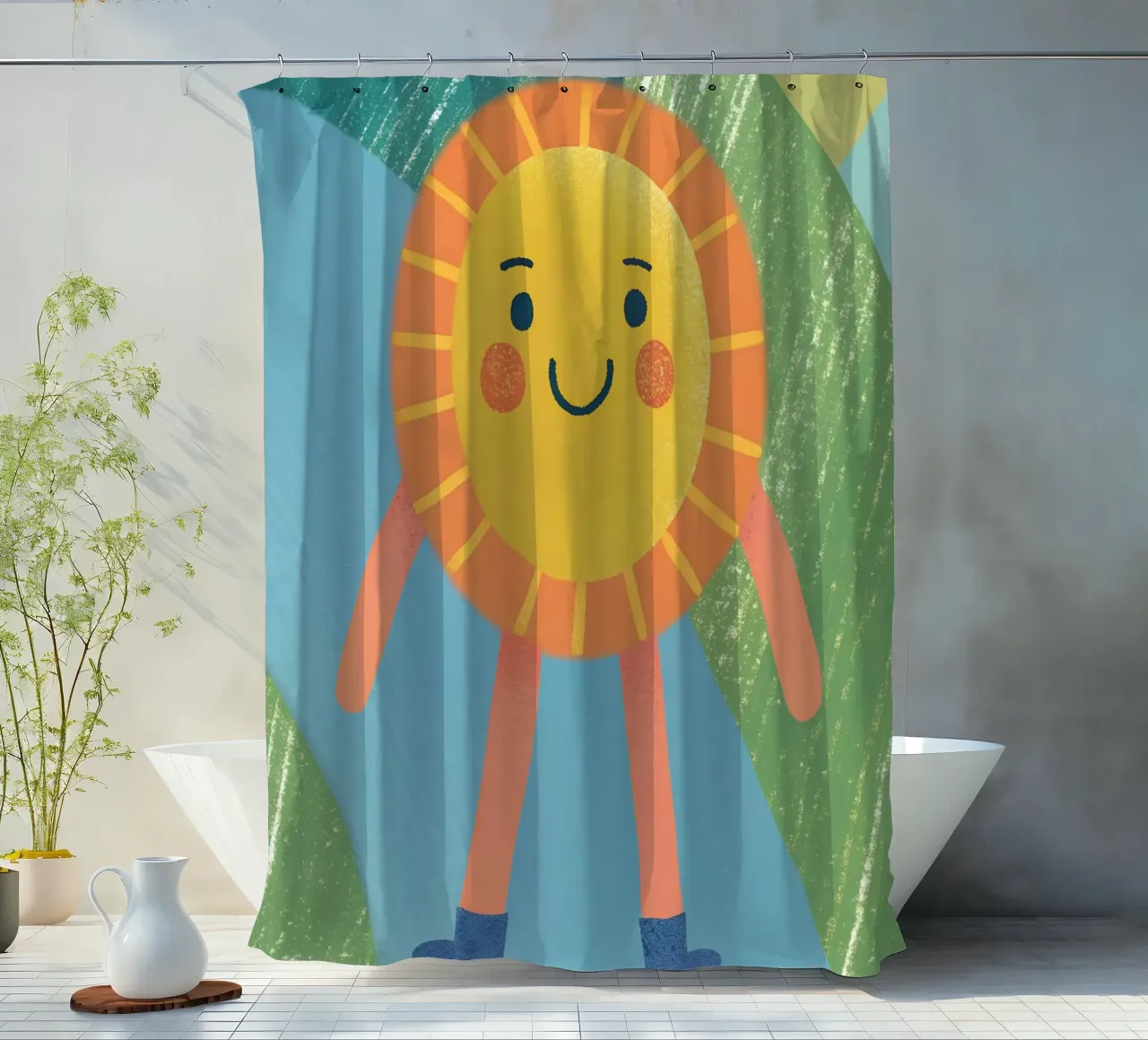 Sole che cammina tenda da doccia da LOYAL SHOP