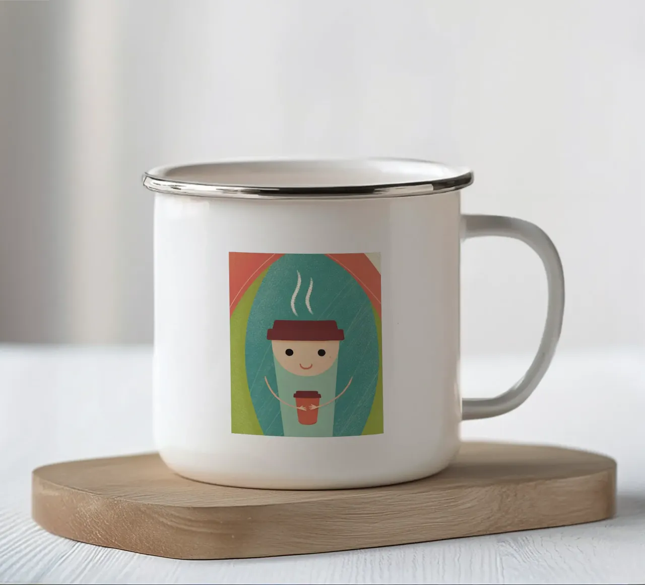 Tazza da caffè carina tazza in smalto da LOYAL SHOP
