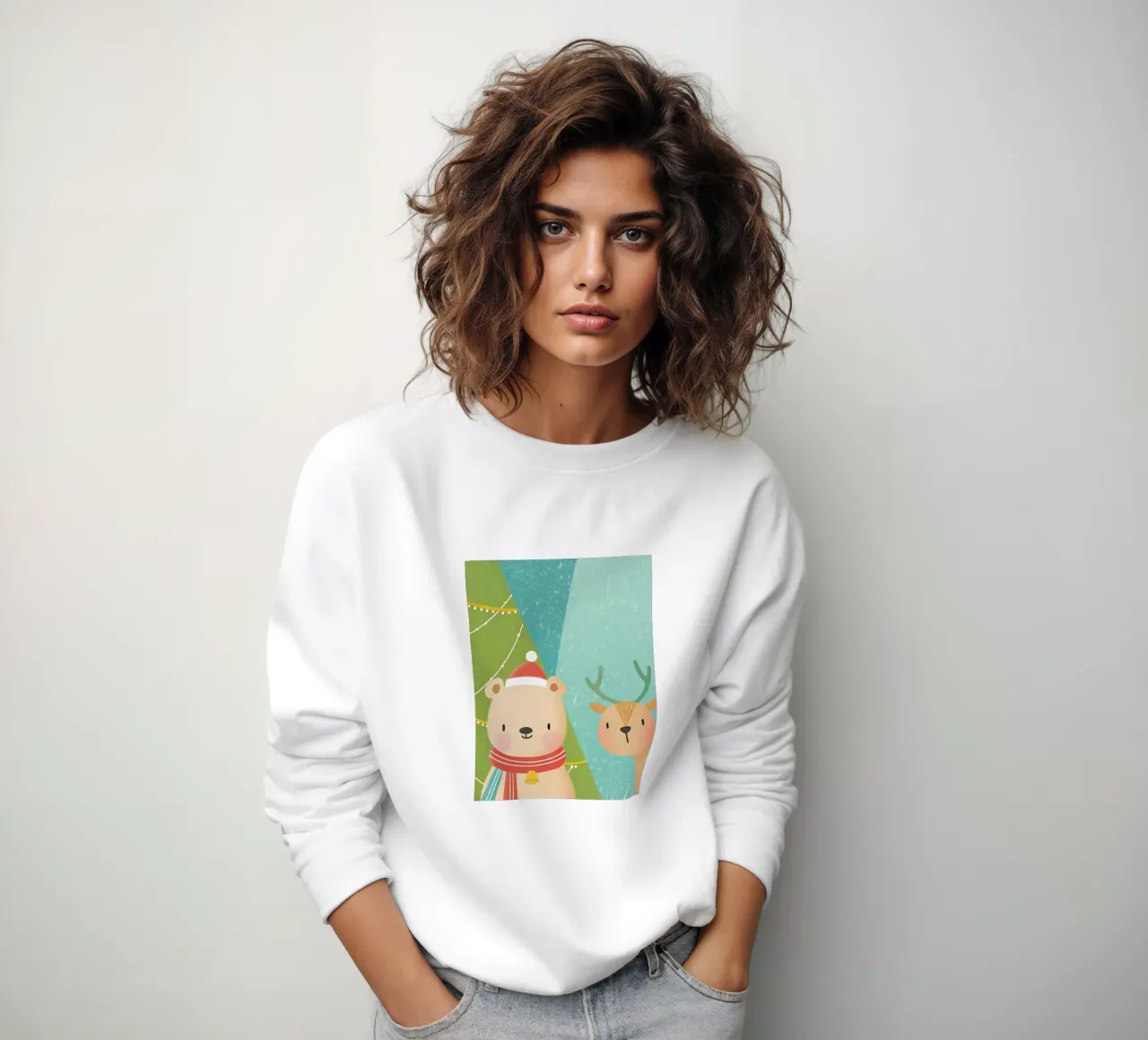 Oso y ciervo de Navidad sudadera de LOYAL SHOP