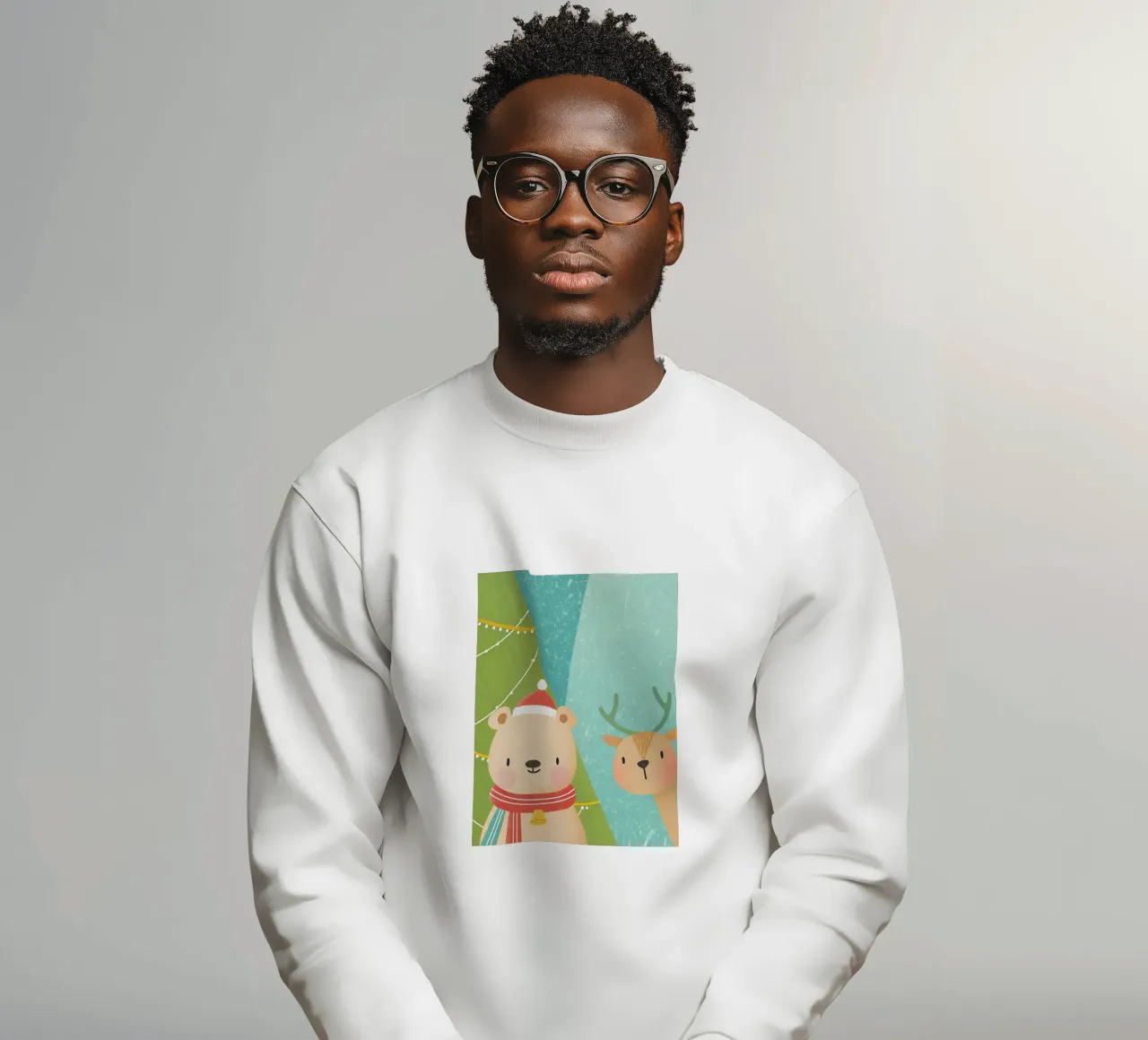 Oso y ciervo de Navidad sudadera de LOYAL SHOP