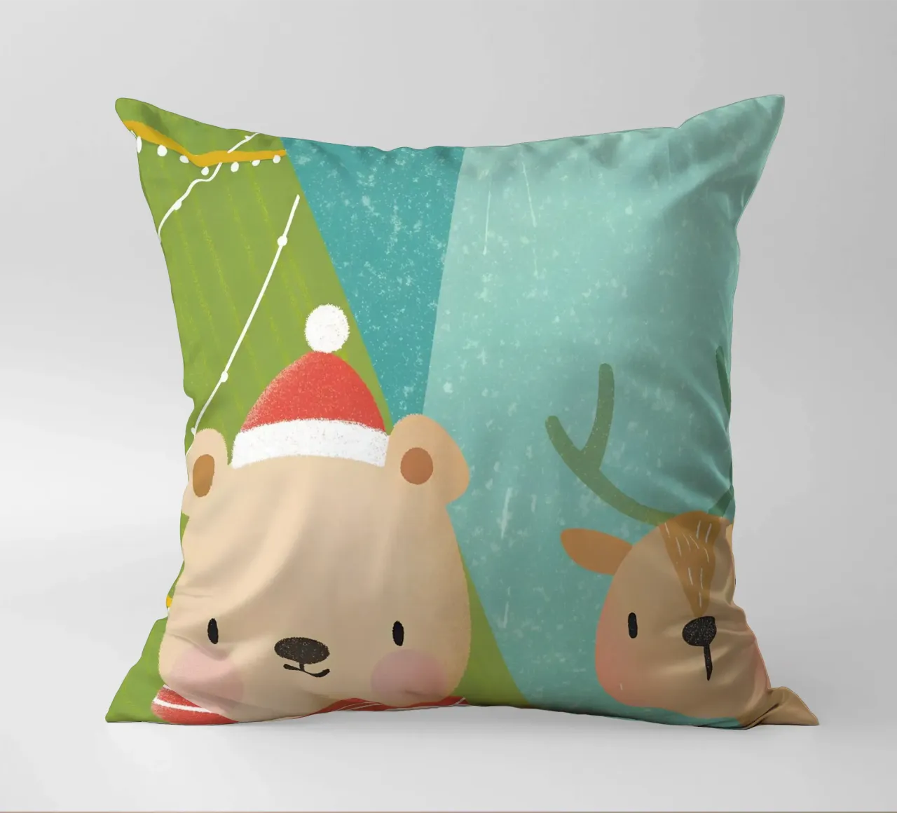 Orso e cervo di Natale cuscino da LOYAL SHOP