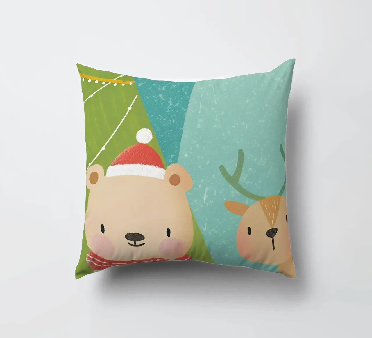 Orso e cervo di Natale cuscino da LOYAL SHOP
