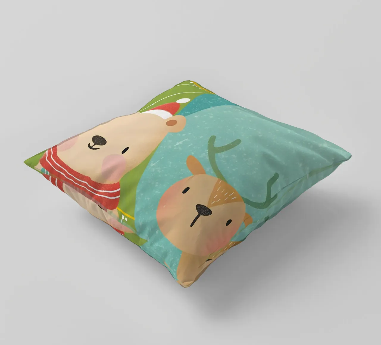 Orso e cervo di Natale cuscino da LOYAL SHOP