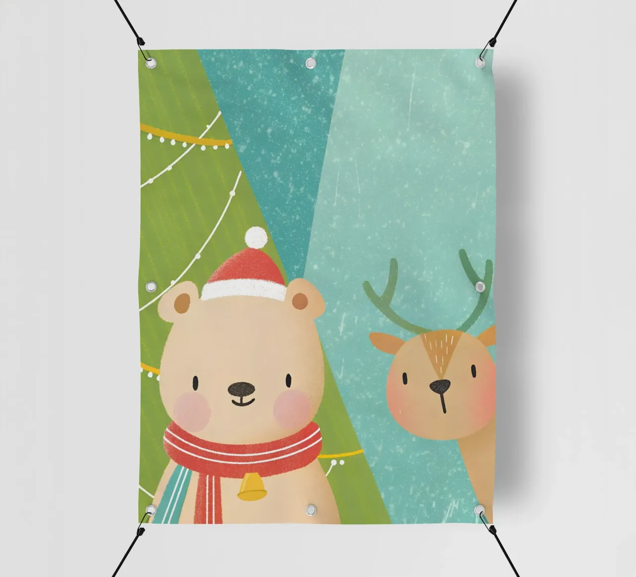 Orso e cervo di Natale telo in pvc da LOYAL SHOP