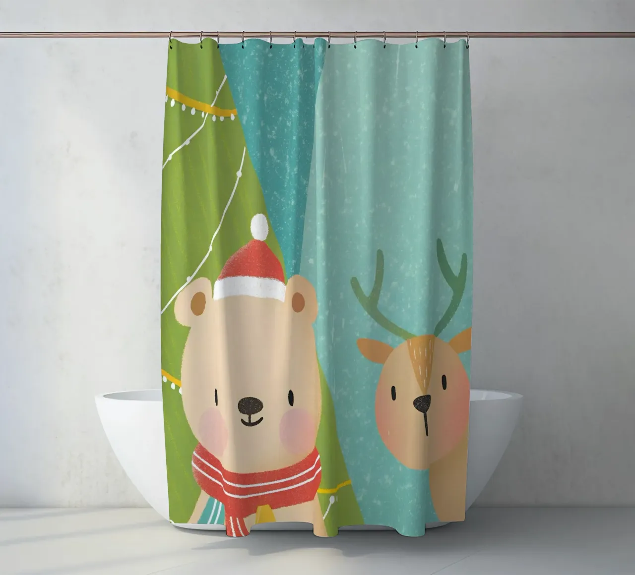 Orso e cervo di Natale tenda da doccia da LOYAL SHOP