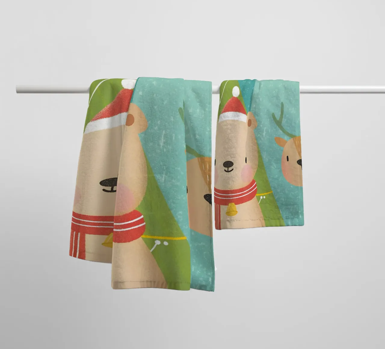 Orso e cervo di Natale asciugamano da bagno da LOYAL SHOP