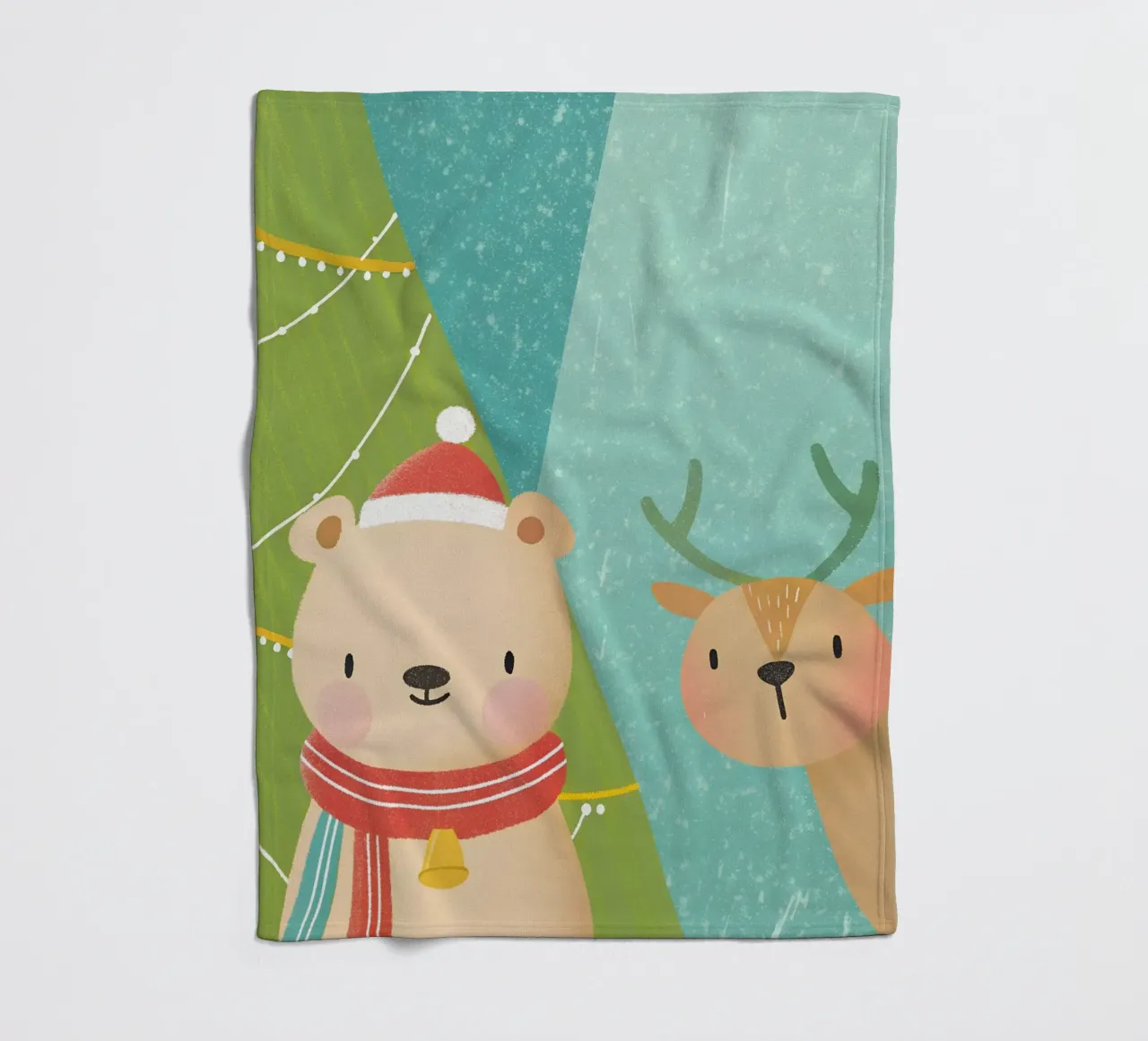 Orso e cervo di Natale coperta in pile da LOYAL SHOP