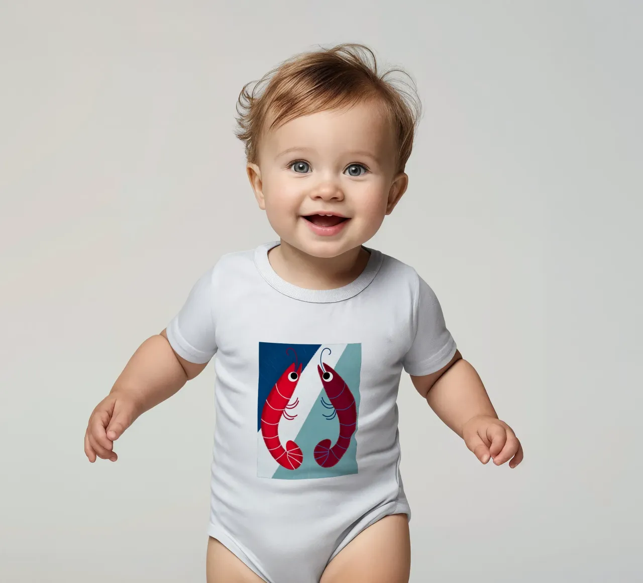 Due gamberi body neonato maniche corte da LOYAL SHOP