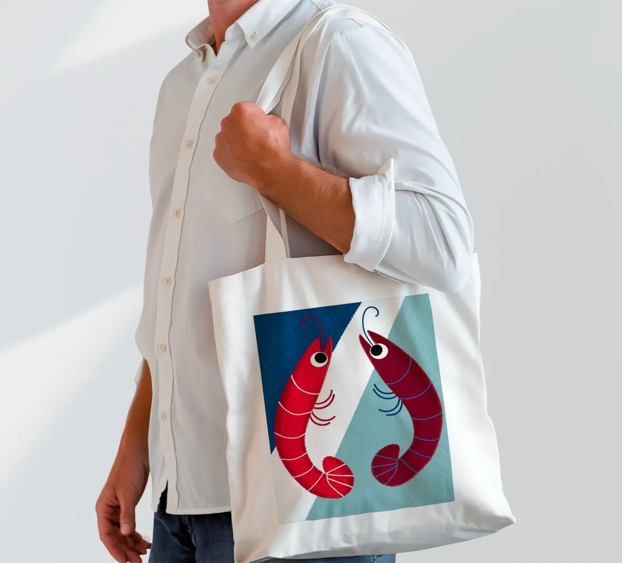 Due gamberi borsa in juta da LOYAL SHOP