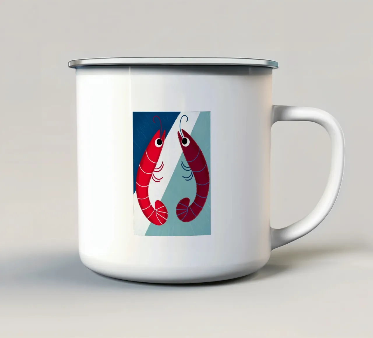 Due gamberi tazza in smalto da LOYAL SHOP