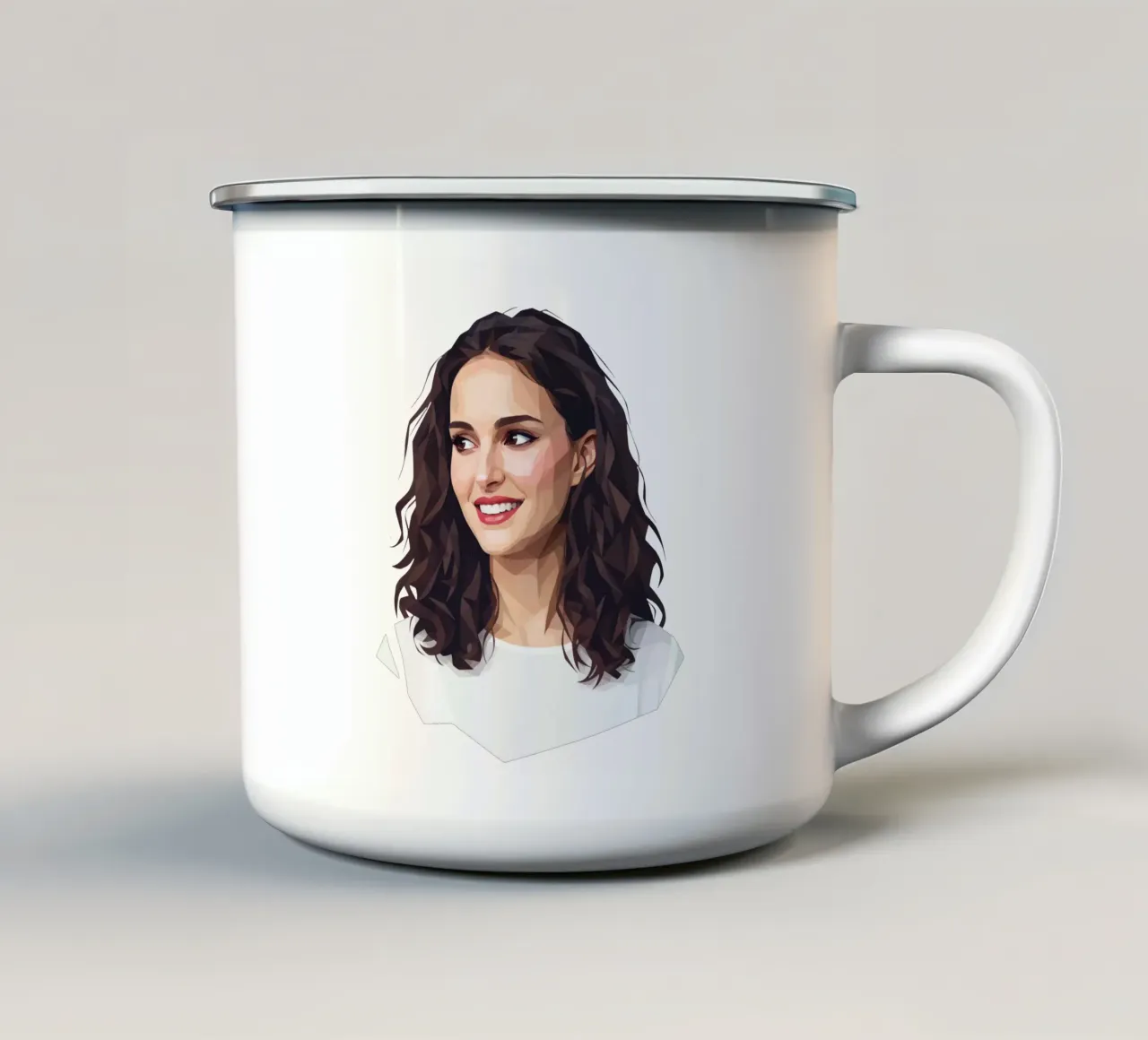 Natalie Portman Lowpoly tazza in smalto da Low Profile