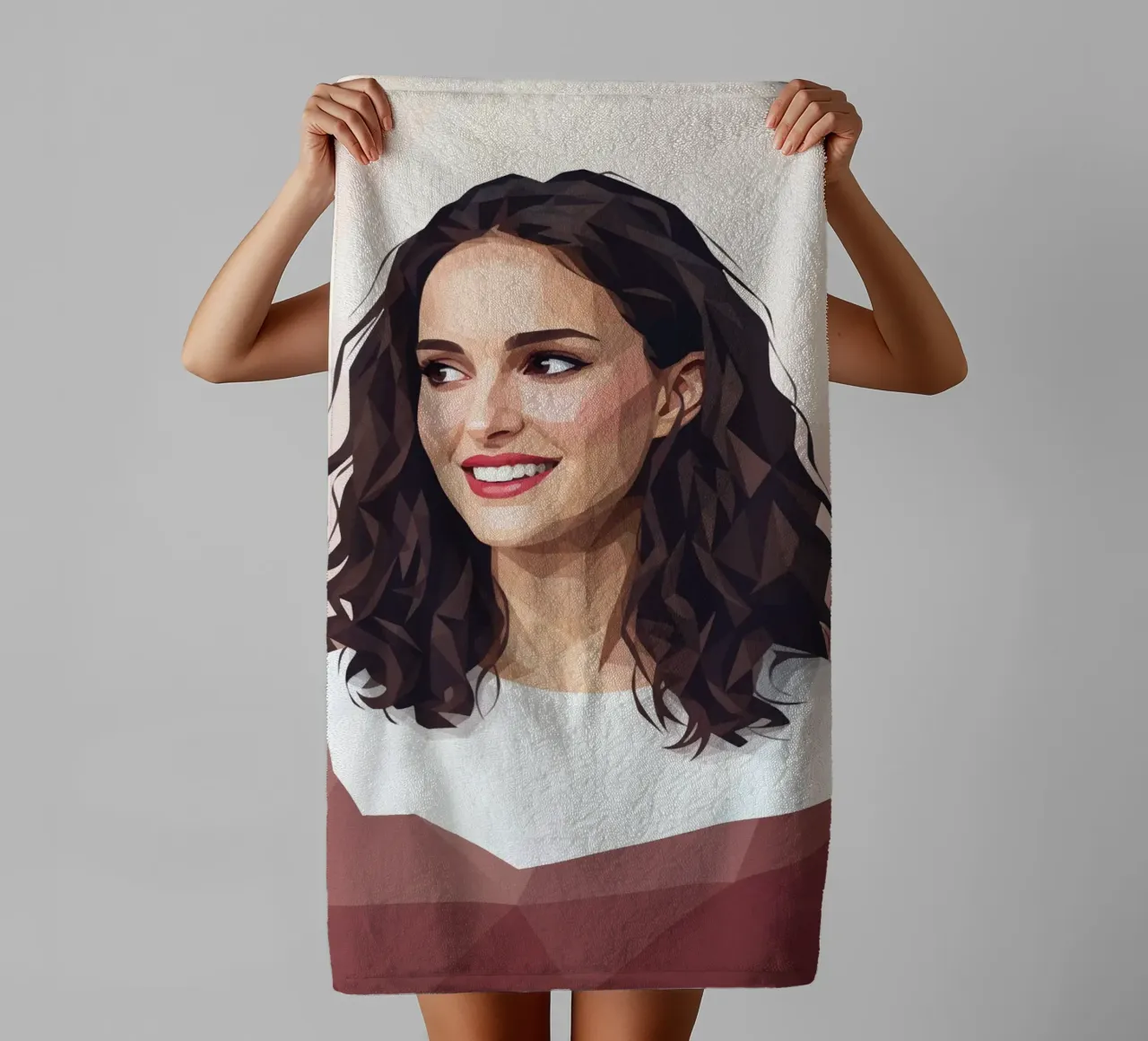 Natalie Portman Lowpoly asciugamano da bagno da Low Profile