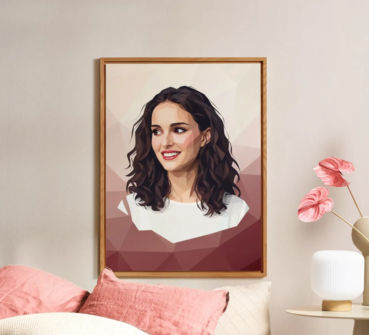 Natalie Portman Lowpoly alluminio dibond da Low Profile
