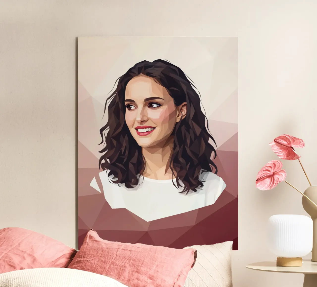 Natalie Portman Lowpoly alluminio dibond da Low Profile