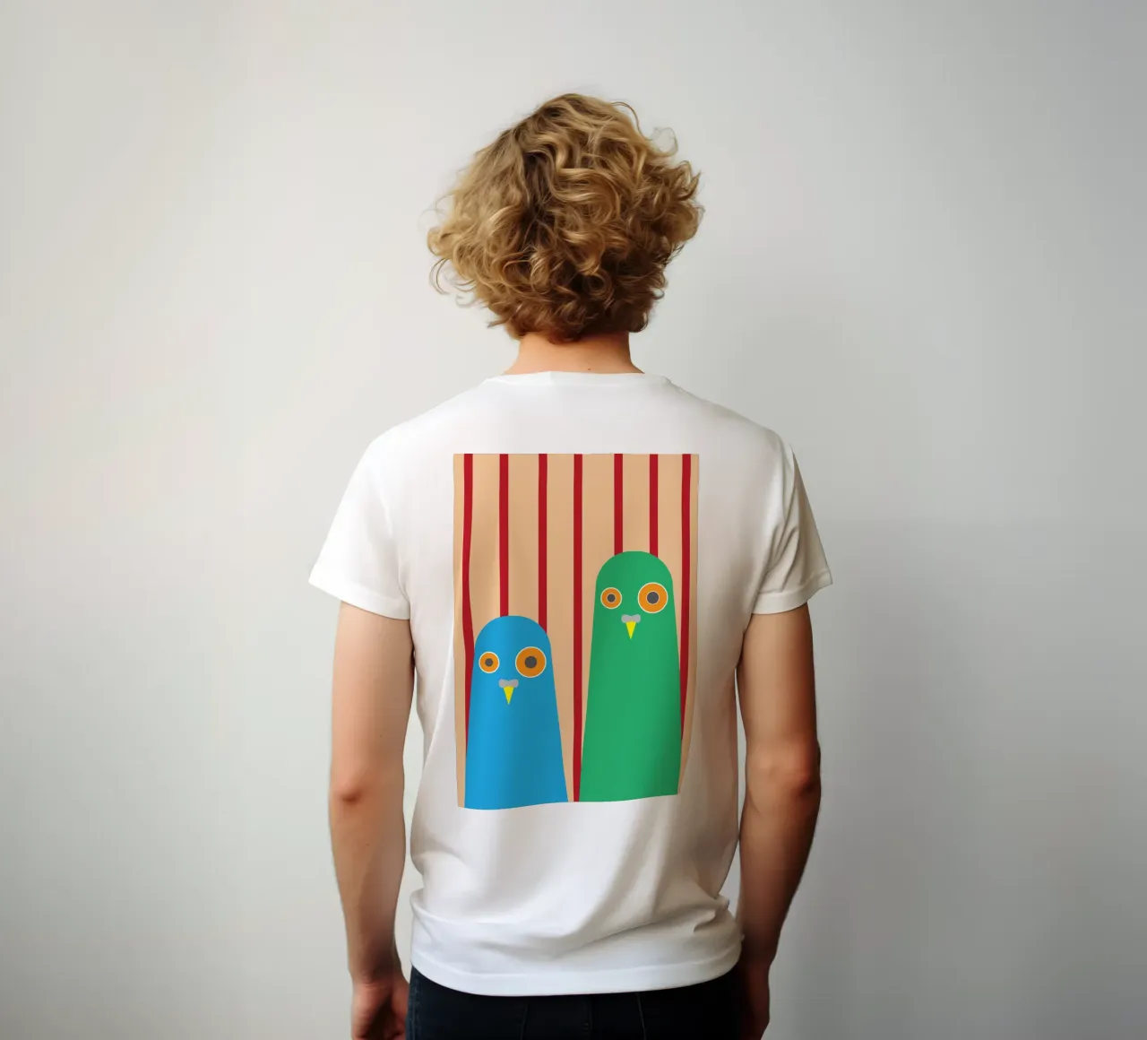 coppia di colombe in gabbia t-shirt da Toolee