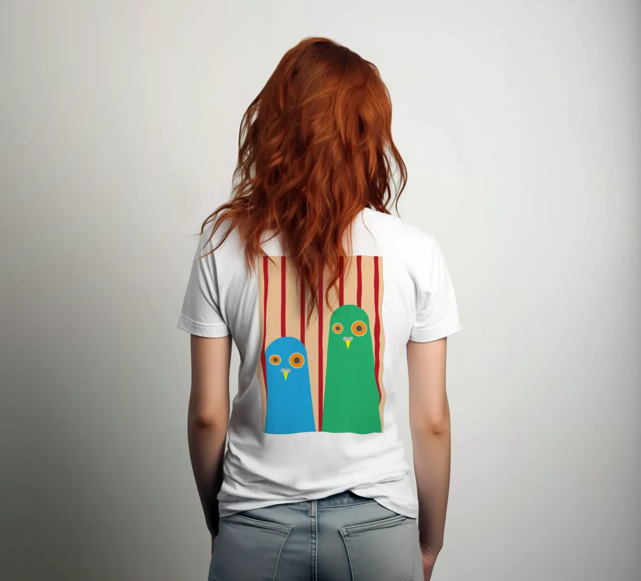 coppia di colombe in gabbia t-shirt da Toolee