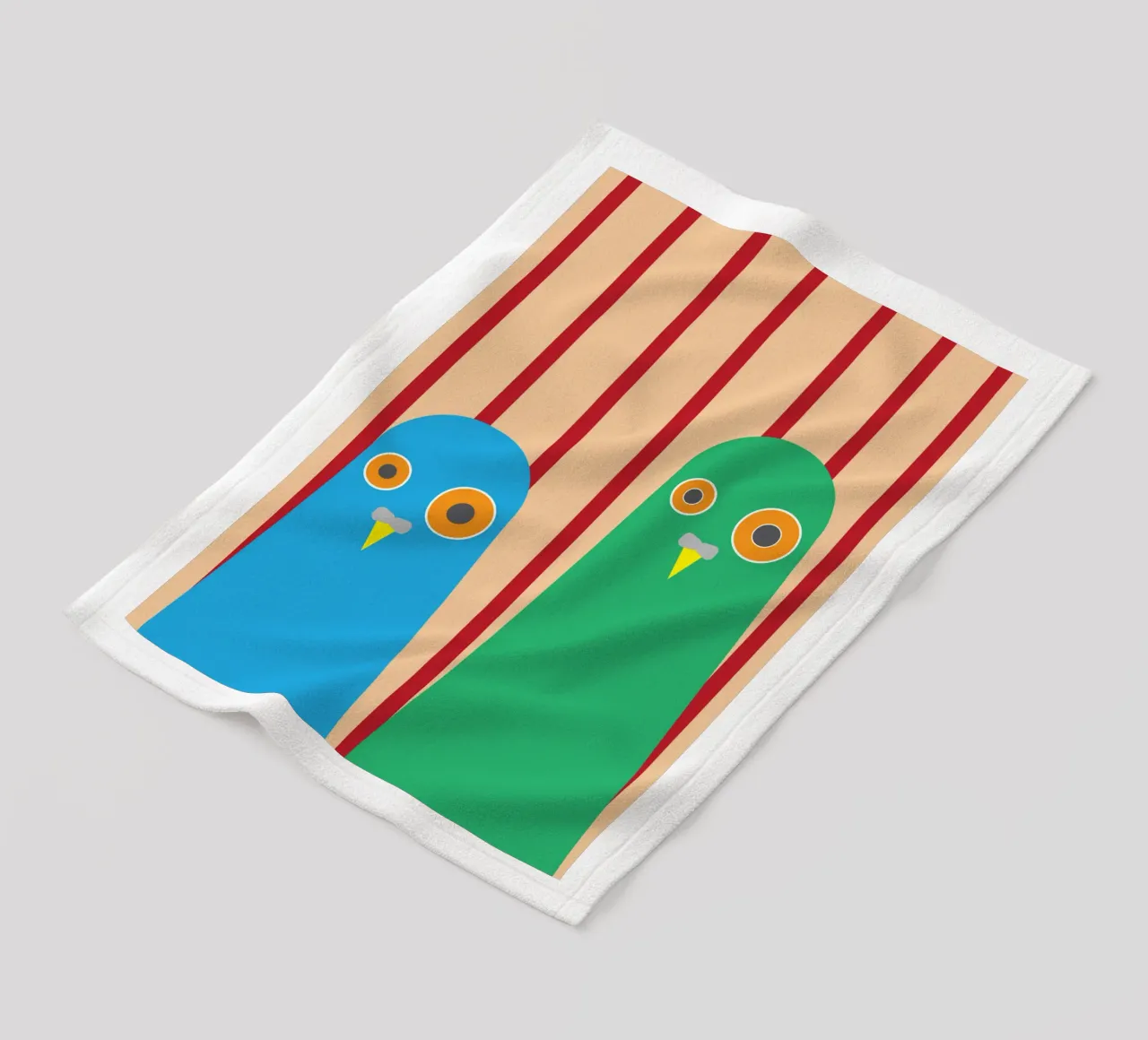 Taubenpaar in einem Käfig Fleecedecke von Toolee