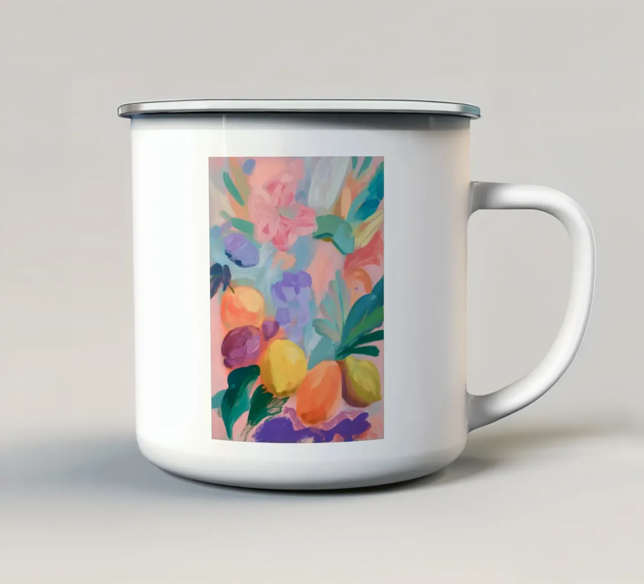 Fantasticherie sulla frutta botanica tazza in smalto da Carina Pop & Pastell