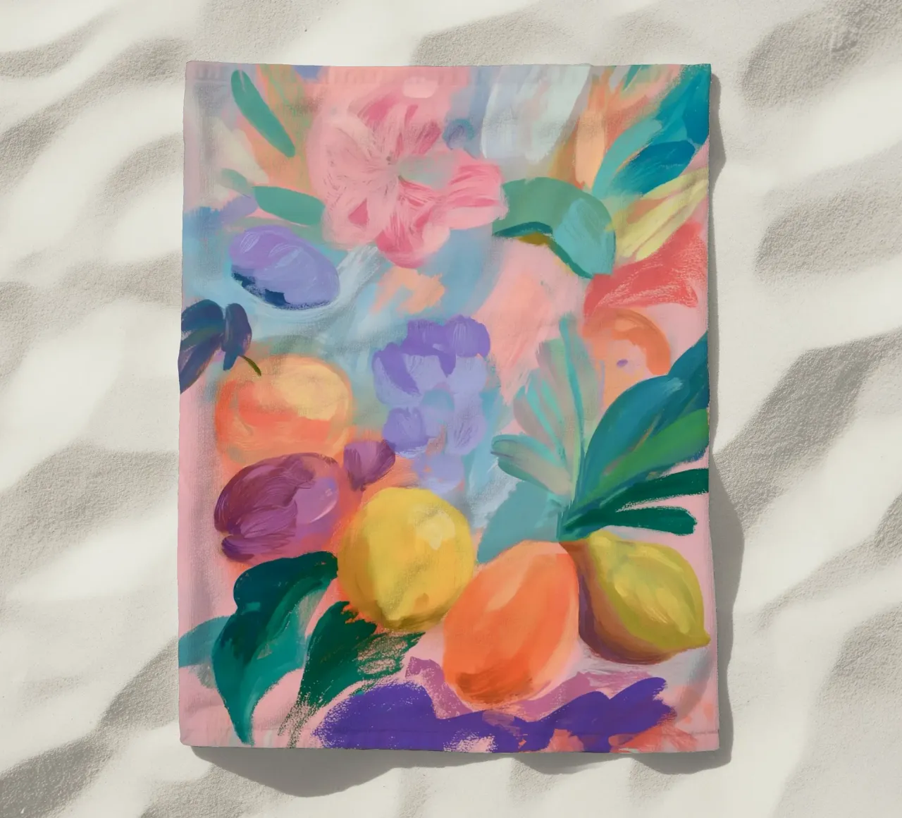 Fantasticherie sulla frutta botanica telo mare da Carina Pop & Pastell