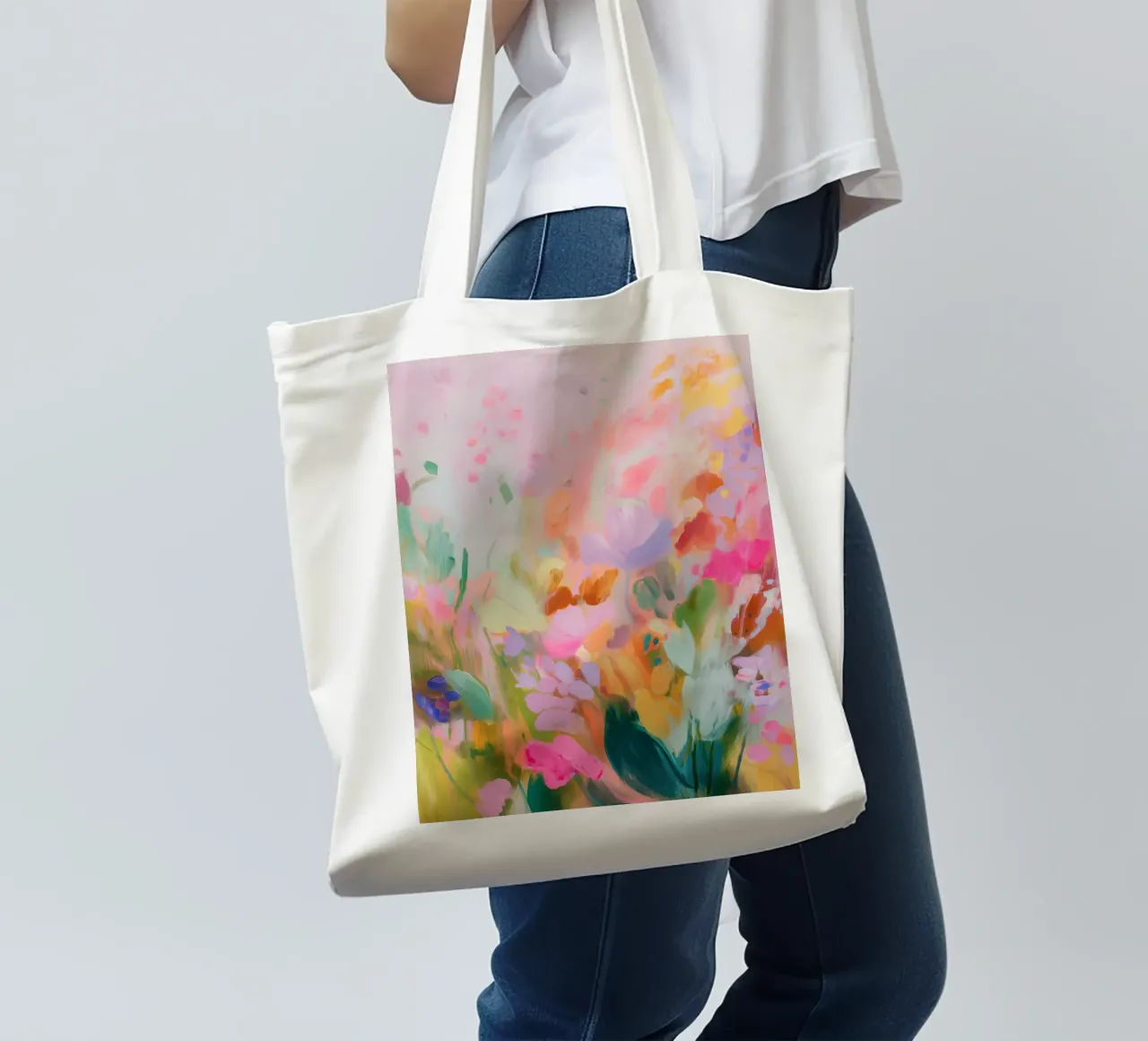 L'amore per i colori e le fioriture borsa in juta da Carina Pop & Pastell