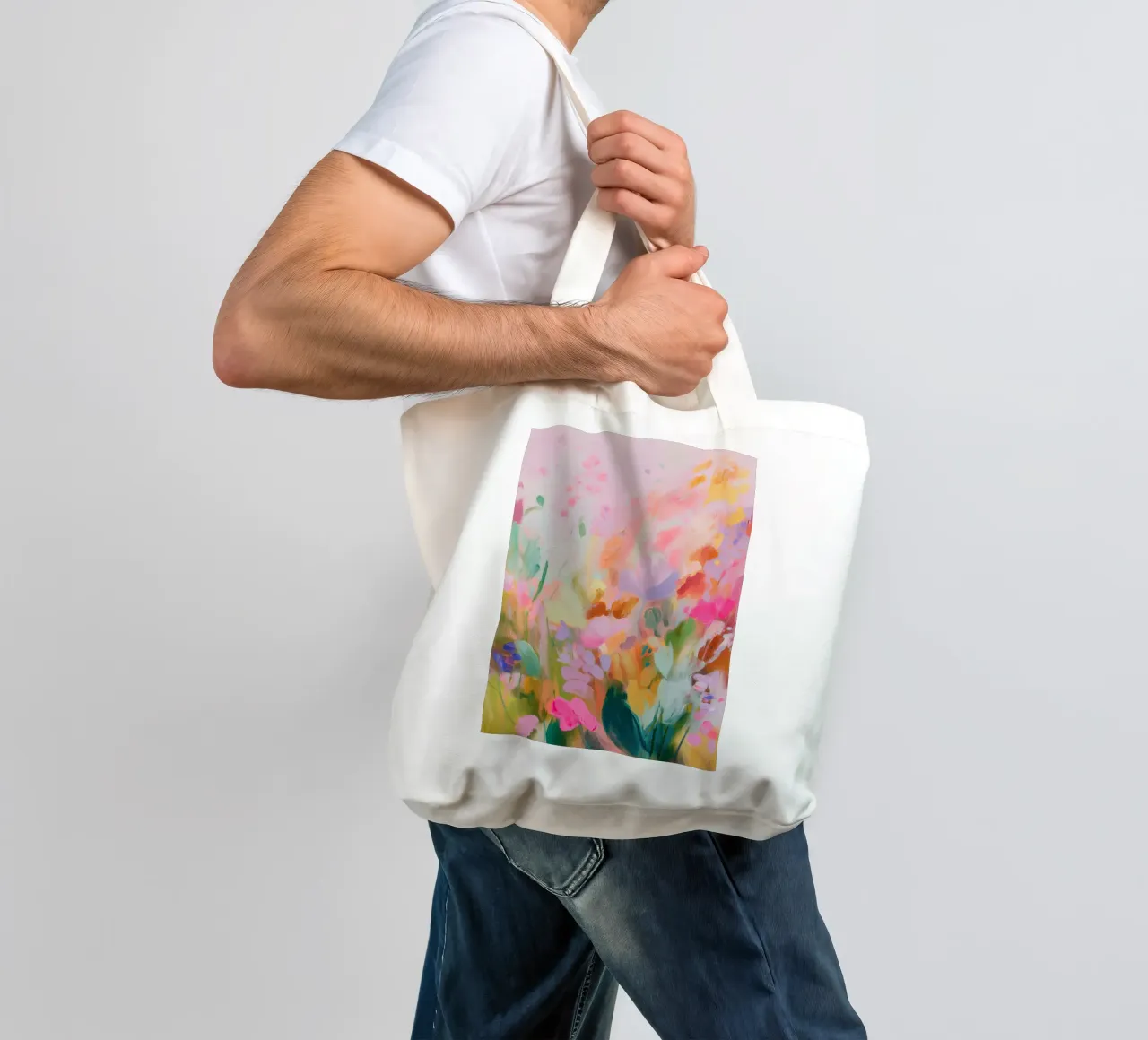 L'amore per i colori e le fioriture borsa in juta da Carina Pop & Pastell