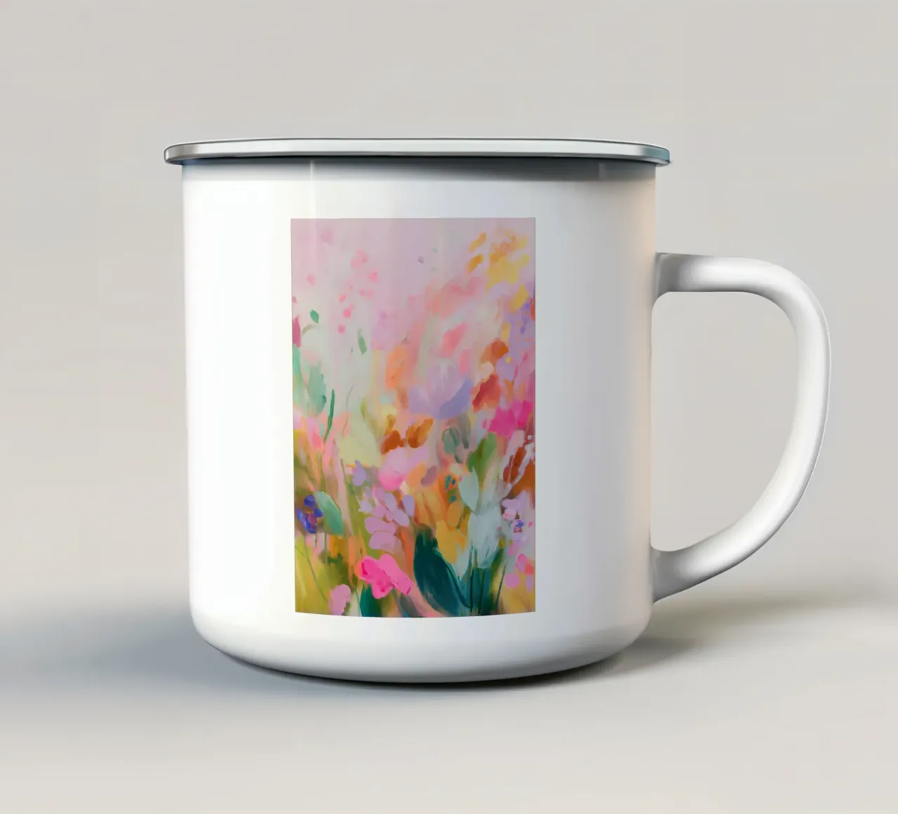 L'amore per i colori e le fioriture tazza in smalto da Carina Pop & Pastell