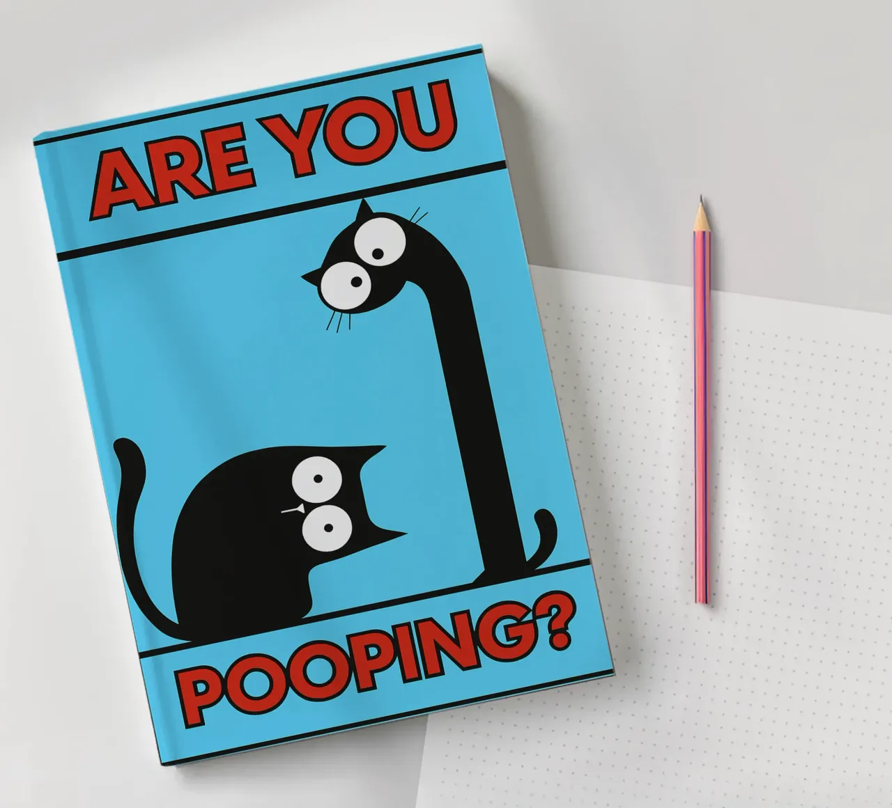 are you pooping funny cat notebook by xandrax