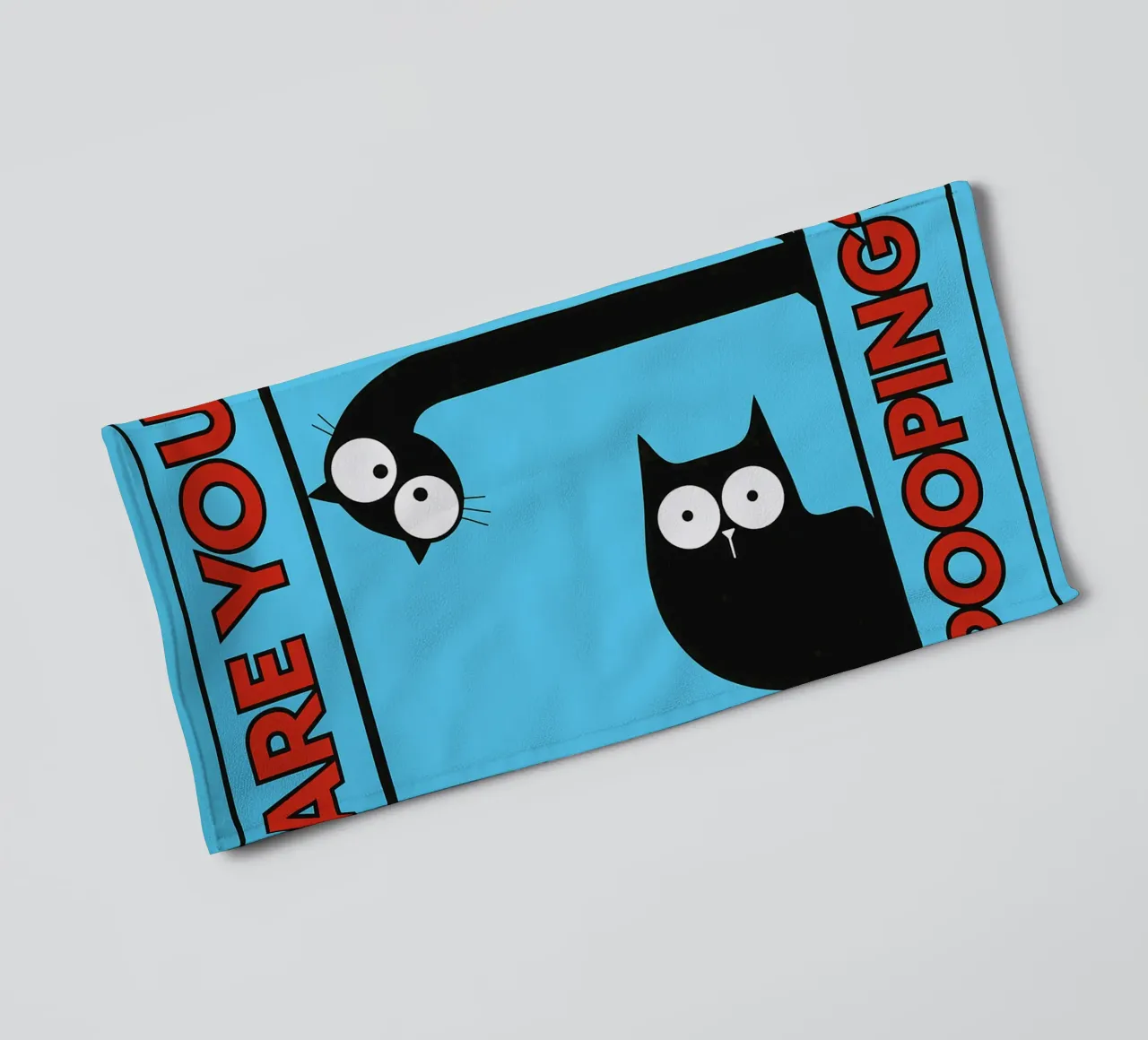 are you pooping funny cat towel by xandrax