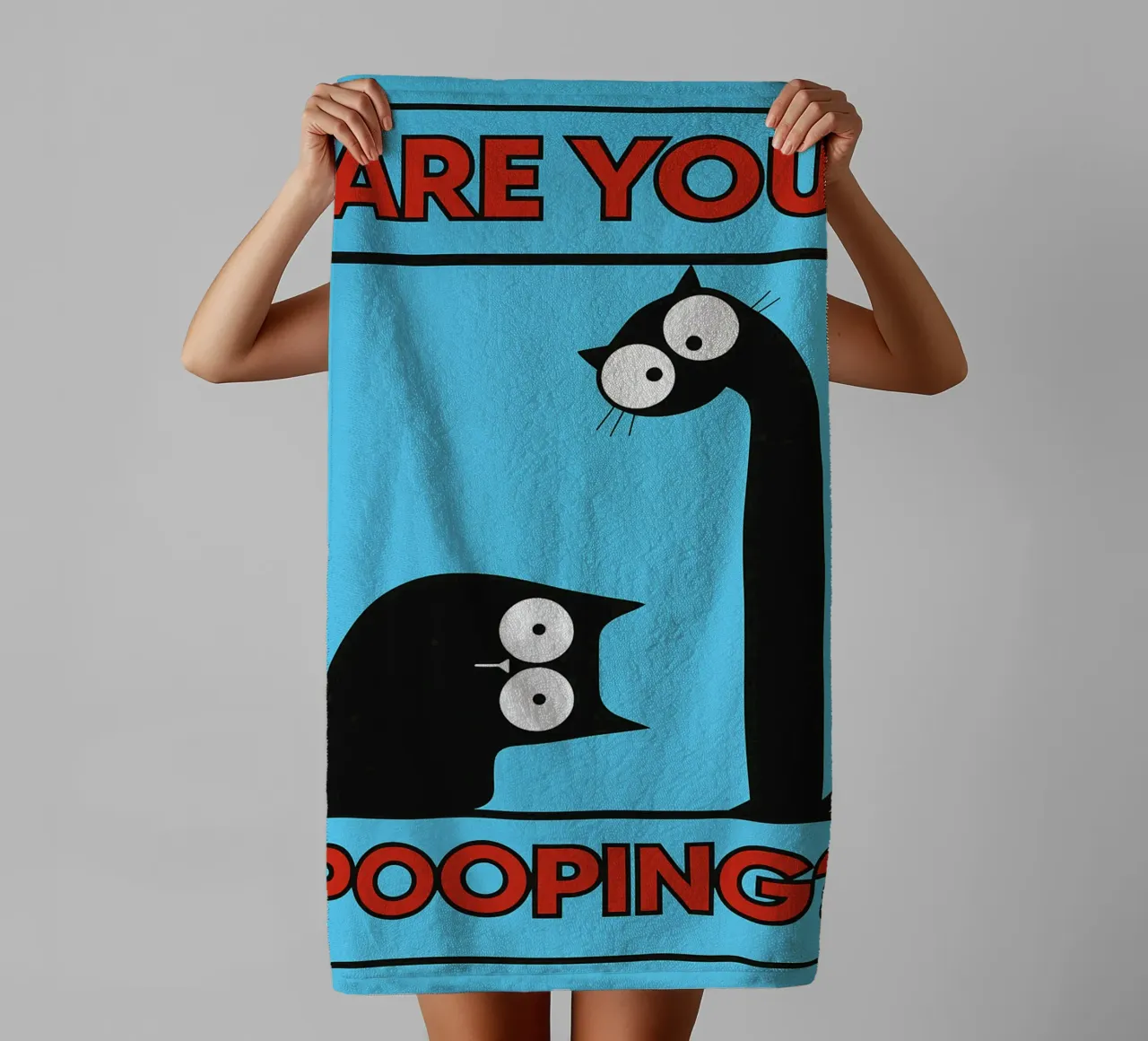 are you pooping funny cat towel by xandrax