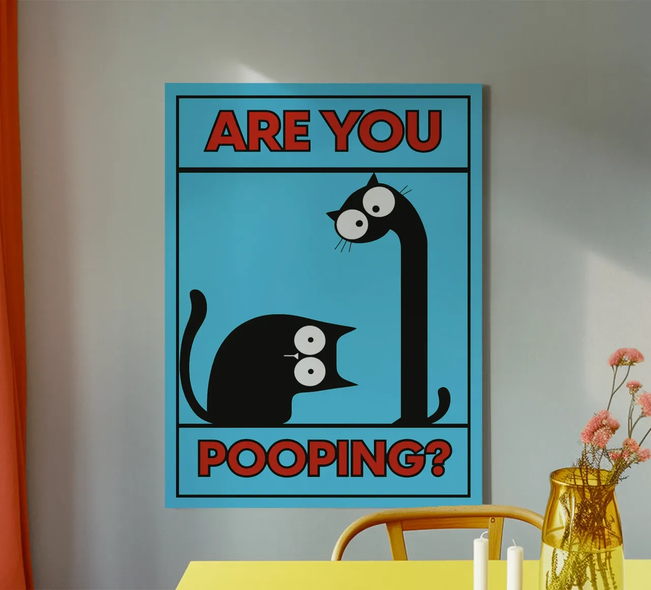 are you pooping funny cat canvas by xandrax